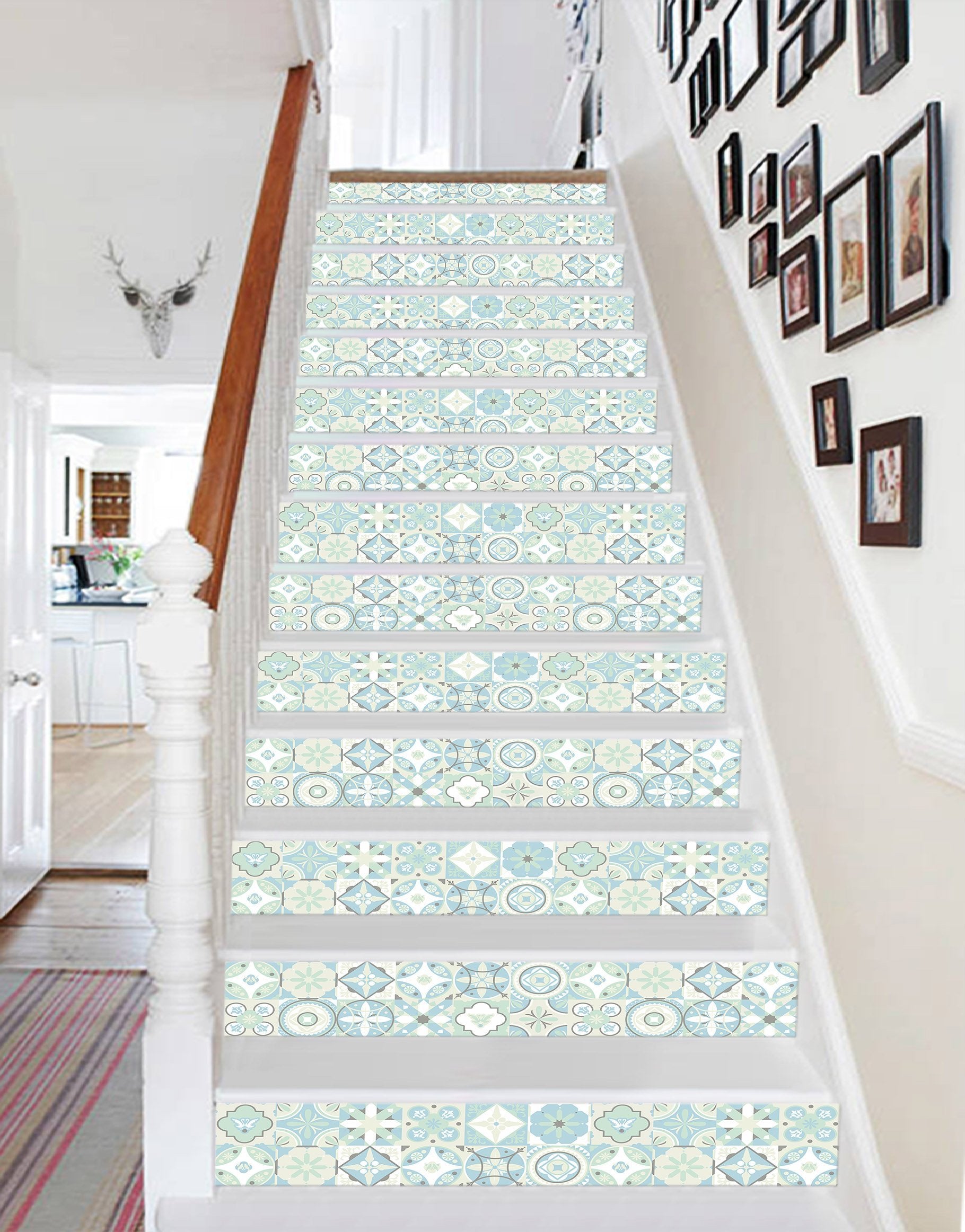 3D Fresh Mosaic 6594 Marble Tile Texture Stair Risers Wallpaper AJ Wallpaper