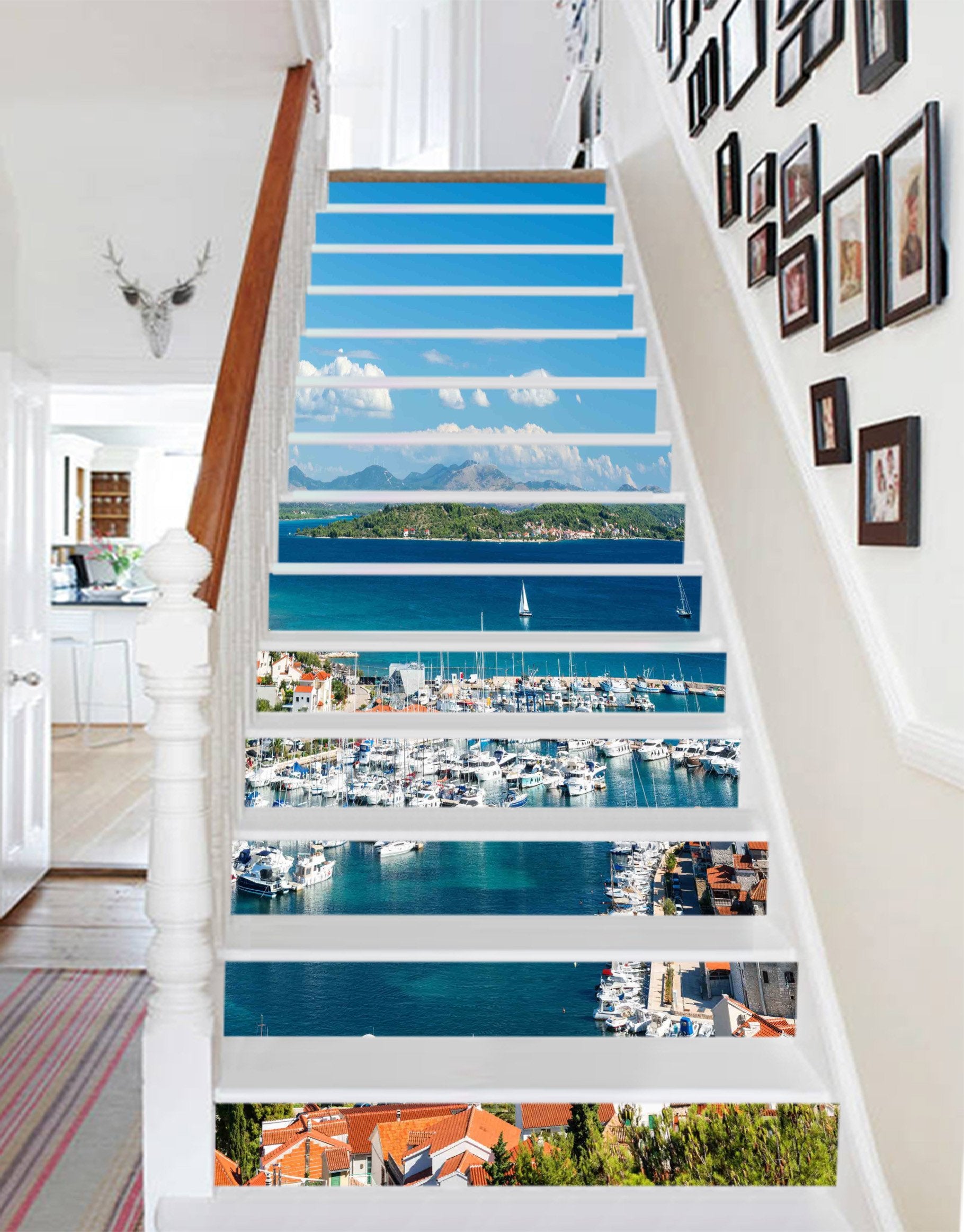 3D Pretty Harbour City 842 Stair Risers Wallpaper AJ Wallpaper
