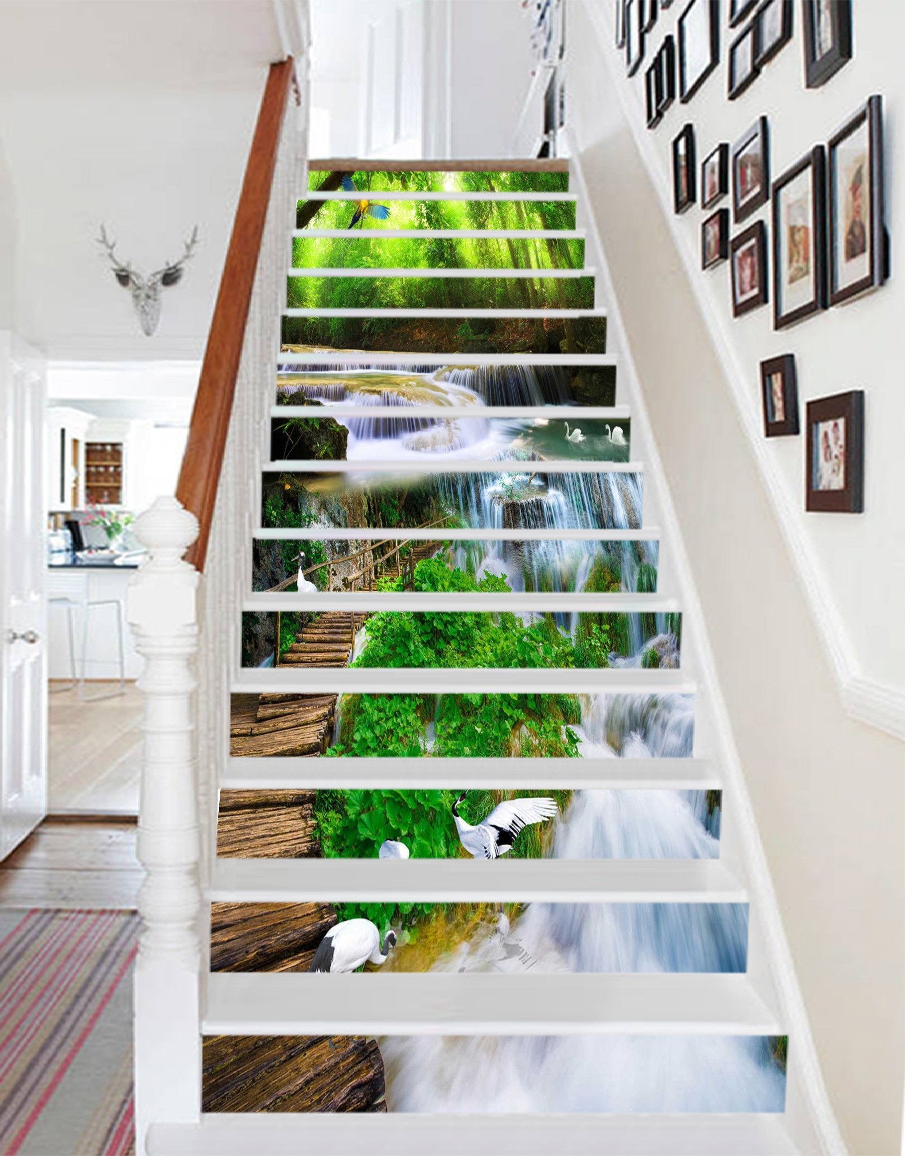 3D River Sightseeing Bridge 1359 Stair Risers Wallpaper AJ Wallpaper