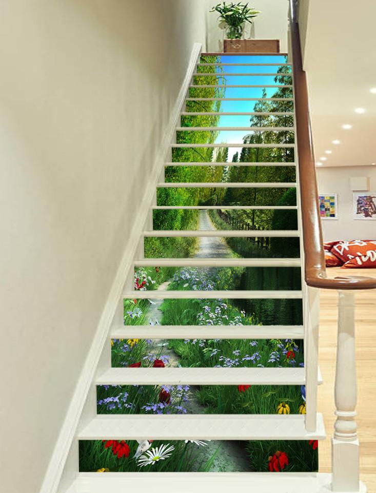 3D Countryside Scenery 588 Stair Risers Wallpaper AJ Wallpaper