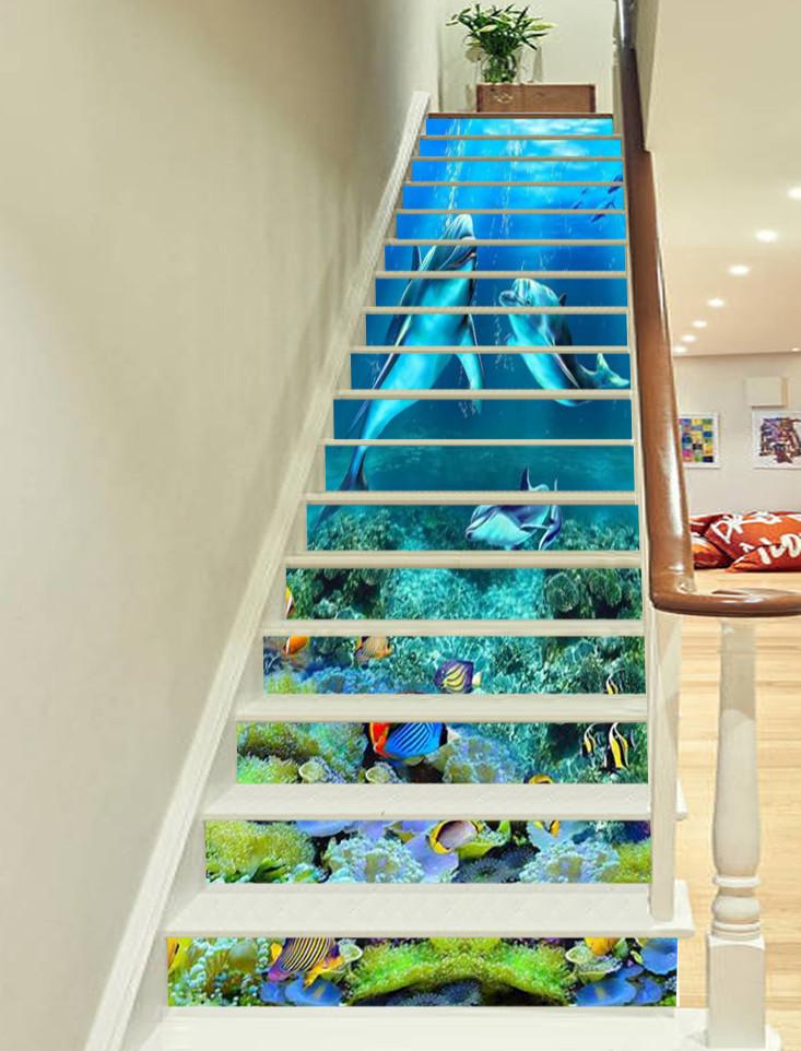 3D Pretty Ocean World 790 Stair Risers Wallpaper AJ Wallpaper