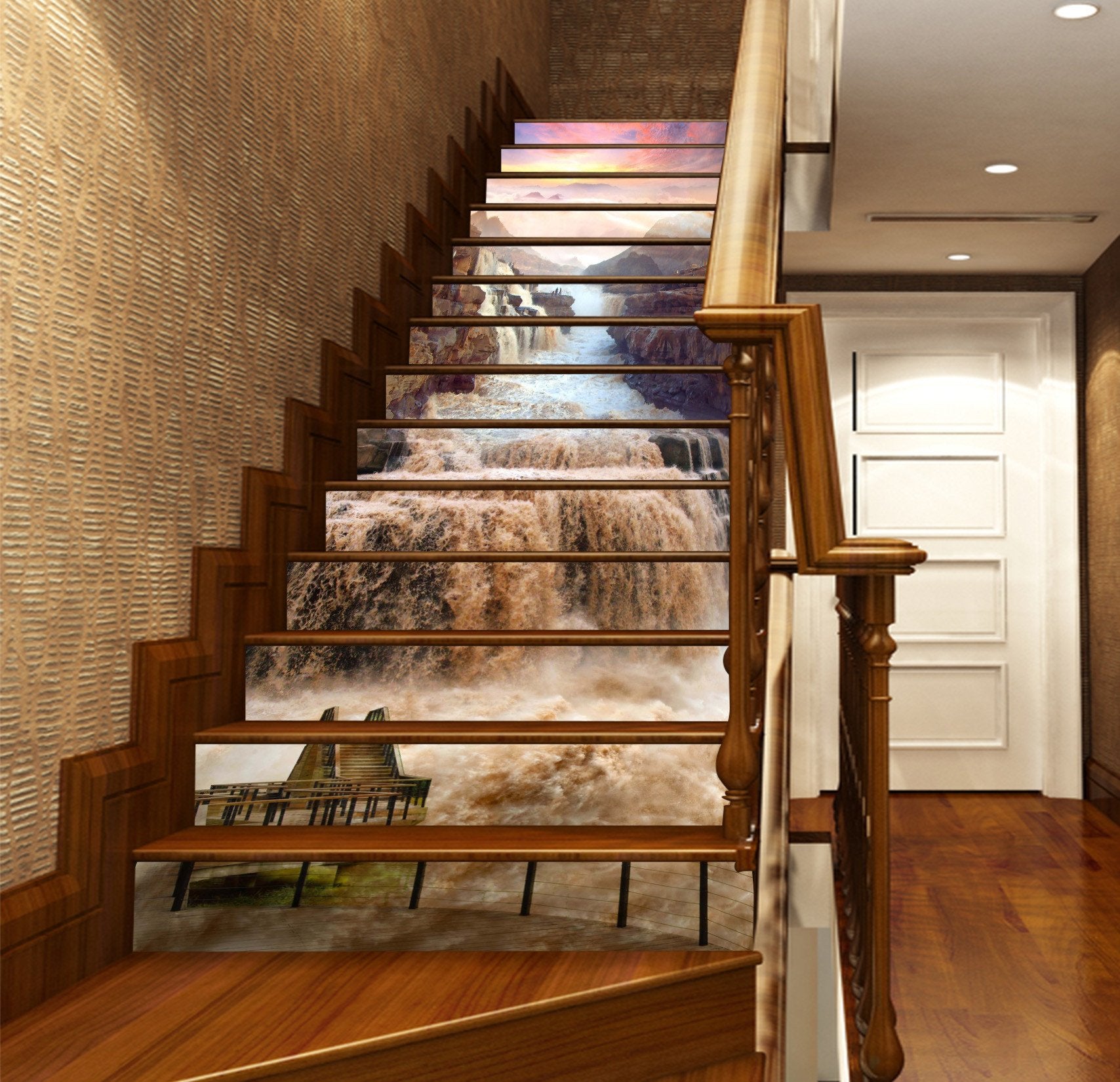 3D Pentium Muddy River 965 Stair Risers Wallpaper AJ Wallpaper