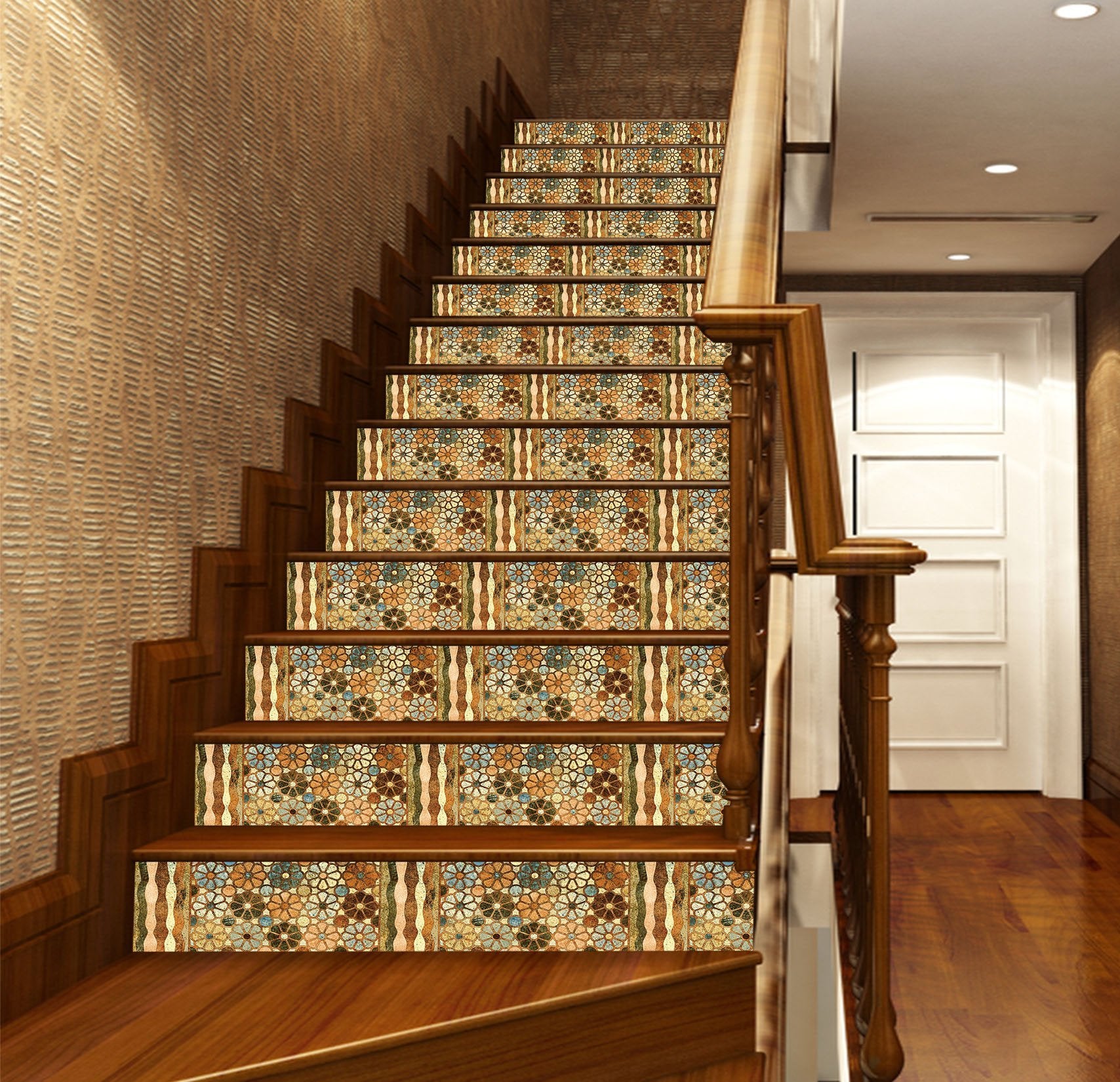 3D Broken Flower Pattern 89 Stair Risers Wallpaper AJ Wallpaper