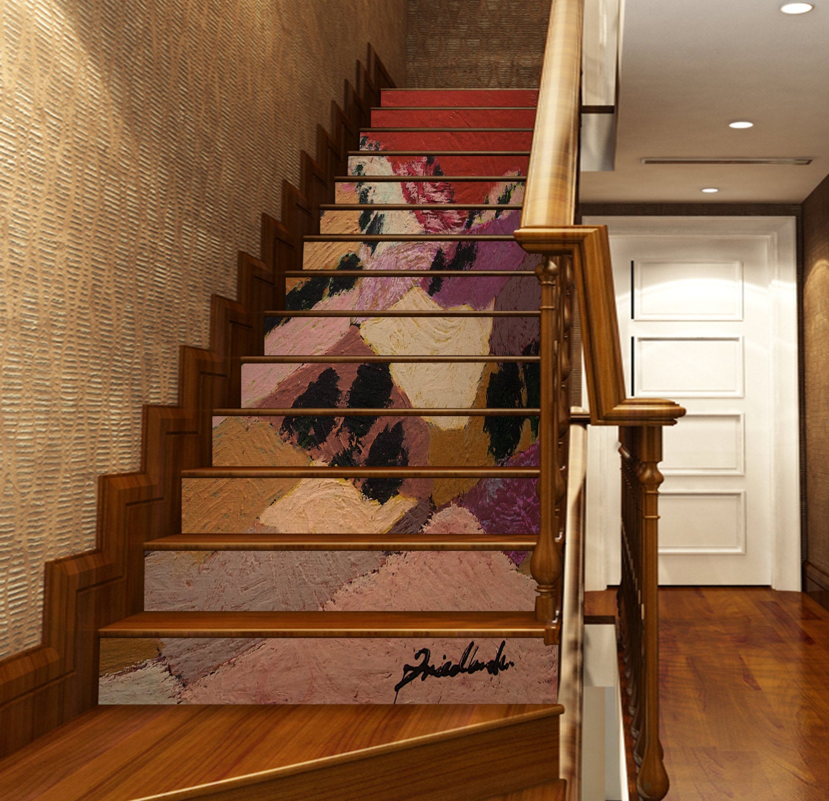 3D Hillside Trees Oil Painting 90158 Allan P. Friedlander Stair Risers