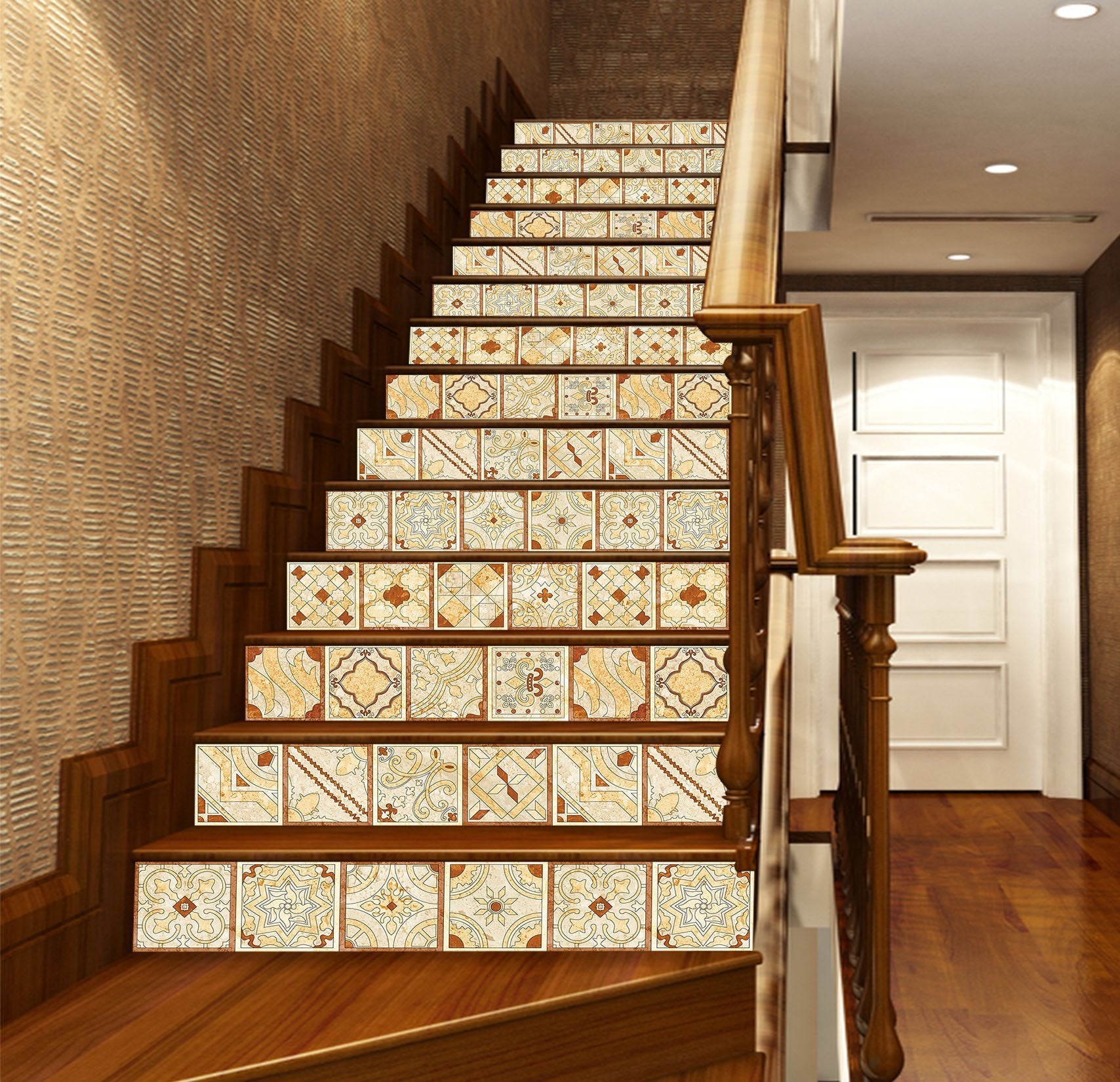 3D Retro Pattern 349 Stair Risers Wallpaper AJ Wallpaper