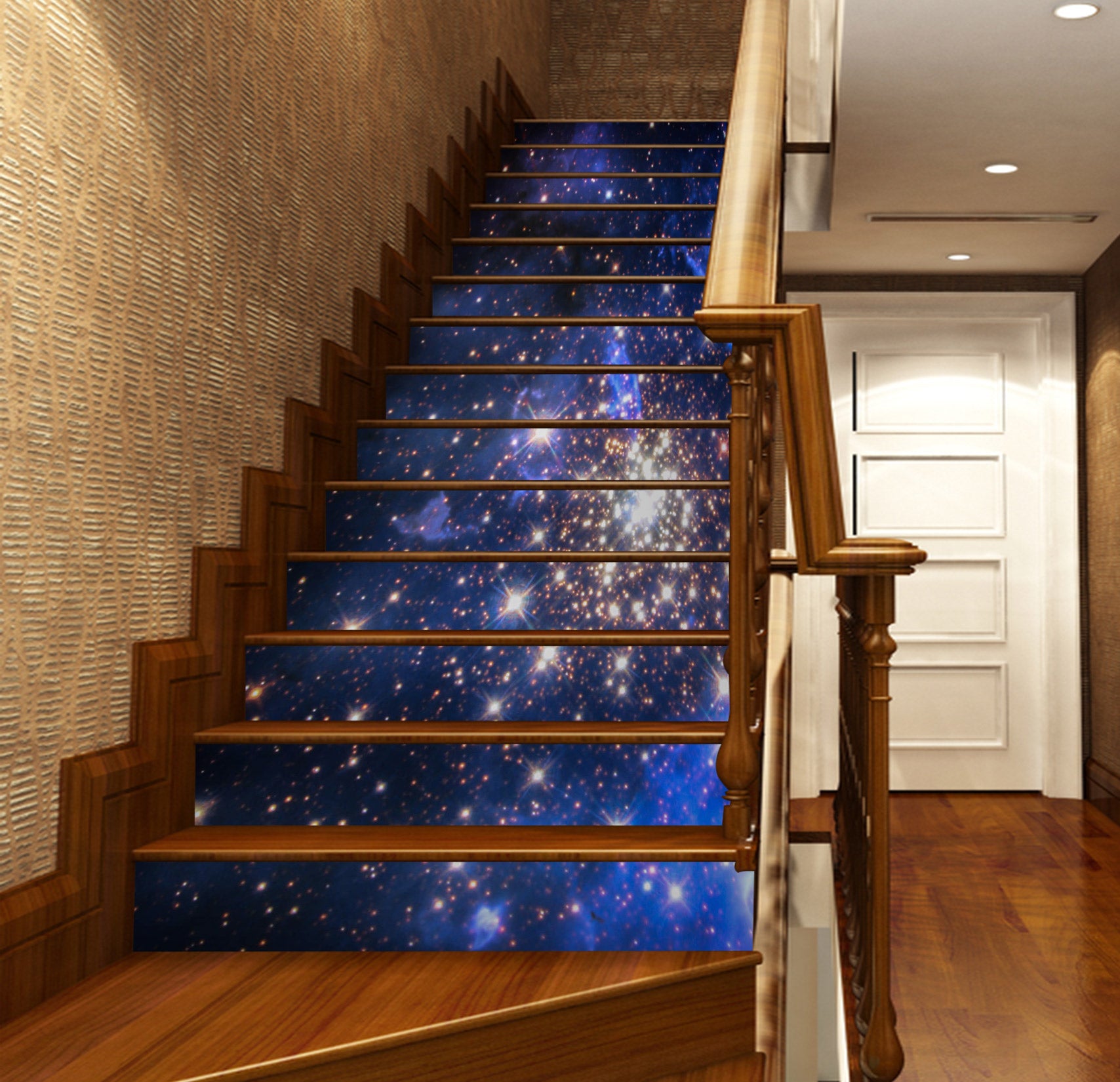 3D Purple Mysterious Galaxy 191 Stair Risers