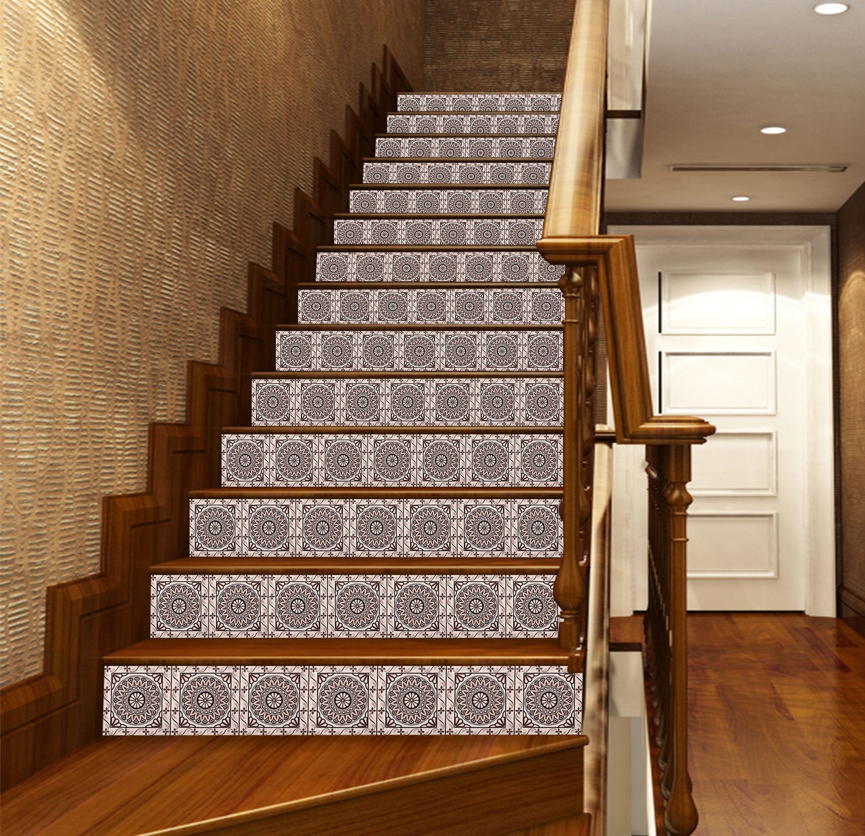 3D Reto Pattern 328 Stair Risers Wallpaper AJ Wallpaper