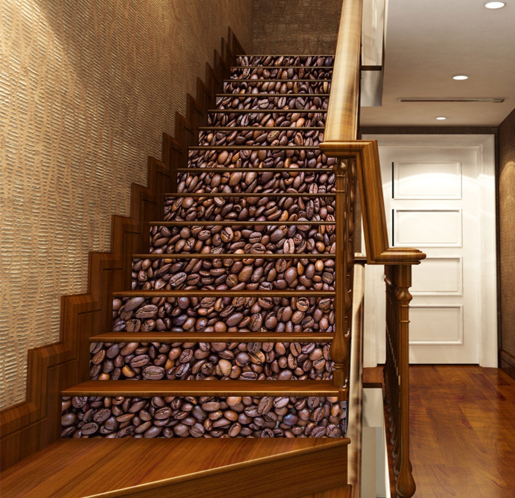 3D Coffee Beans Heap 1138 Stair Risers Wallpaper AJ Wallpaper