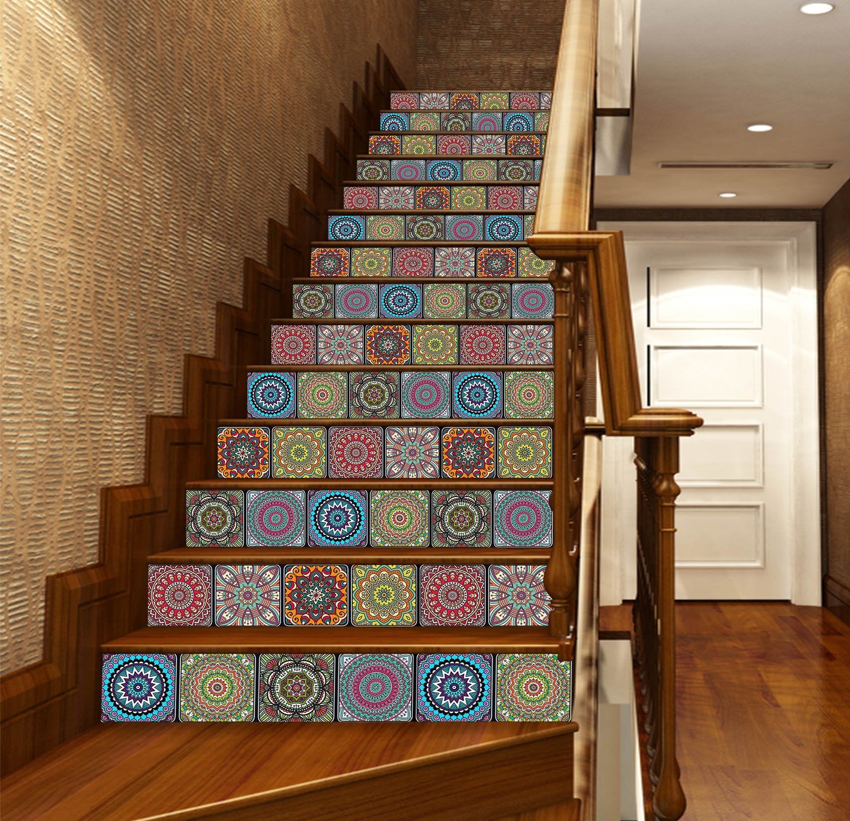 3D Kaleidoscope 291 Stair Risers Wallpaper AJ Wallpaper