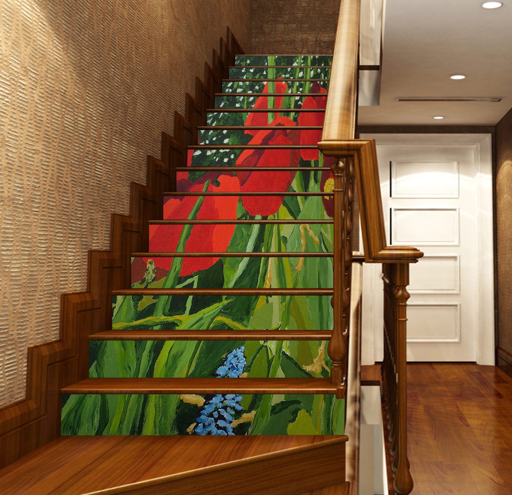 3D Red Flowers 89200 Allan P. Friedlander Stair Risers