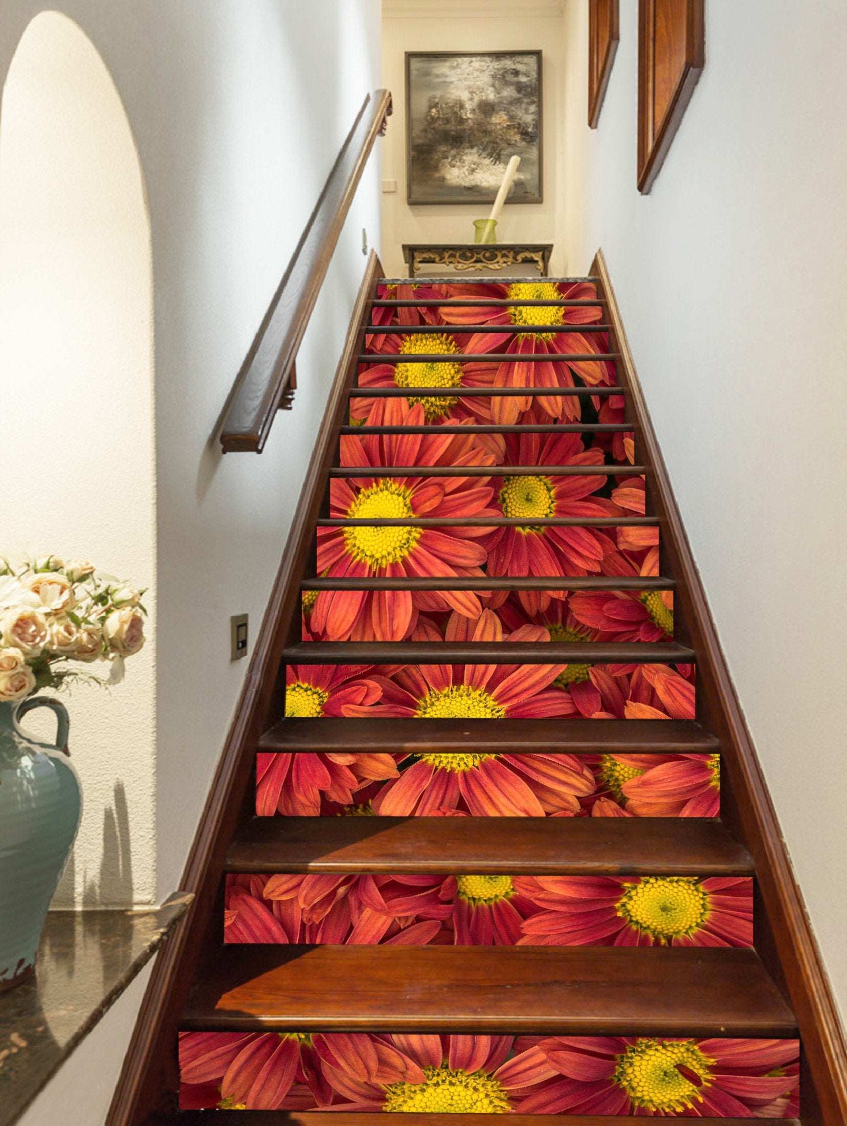 3D Chrysanthemums 1277 Stair Risers Wallpaper AJ Wallpaper