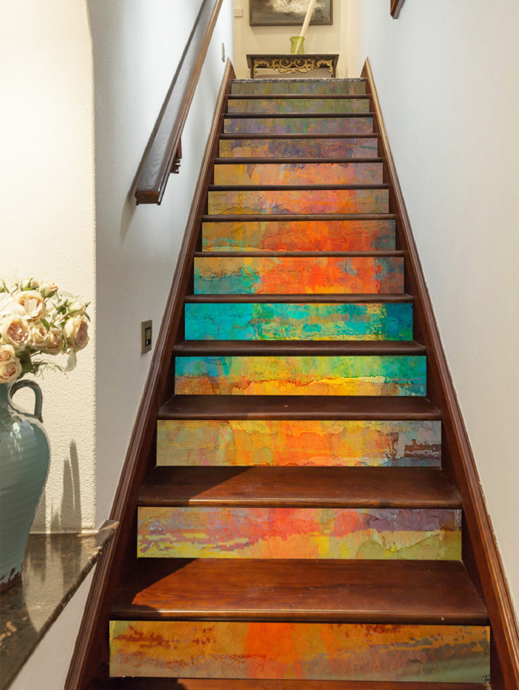 3D Yellow-Green Pigment Pattern 104202 Michael Tienhaara Stair Risers
