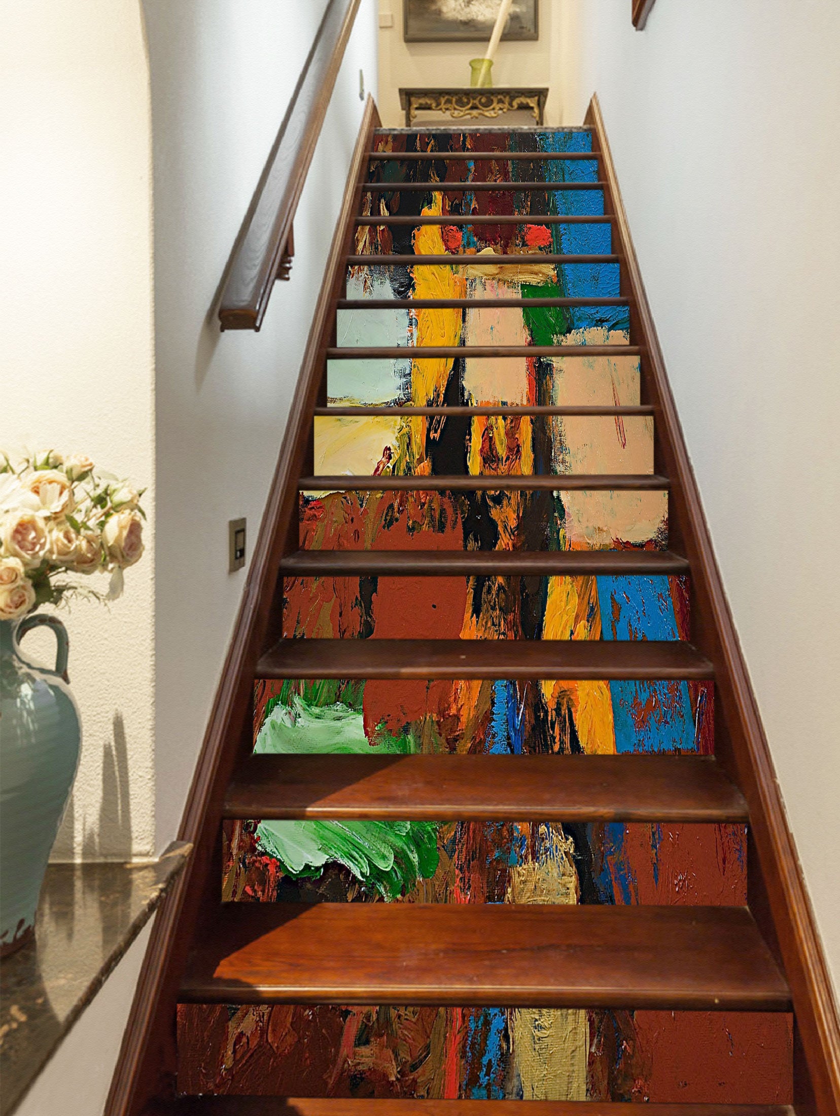 3D Color Block Paint Pattern 90160 Allan P. Friedlander Stair Risers