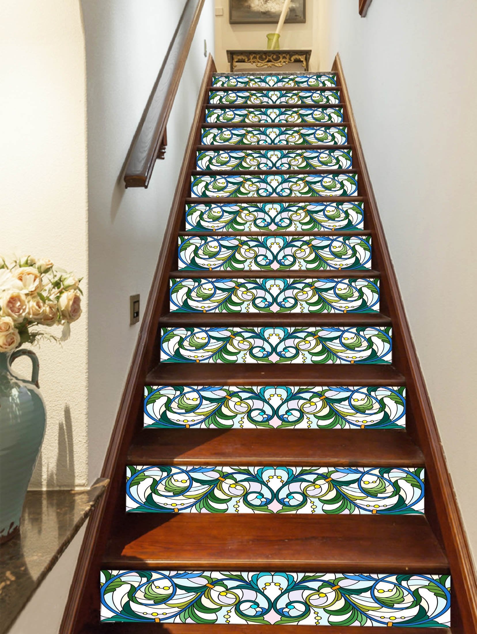 3D Flowers 6304 Stair Risers Wallpaper AJ Wallpaper