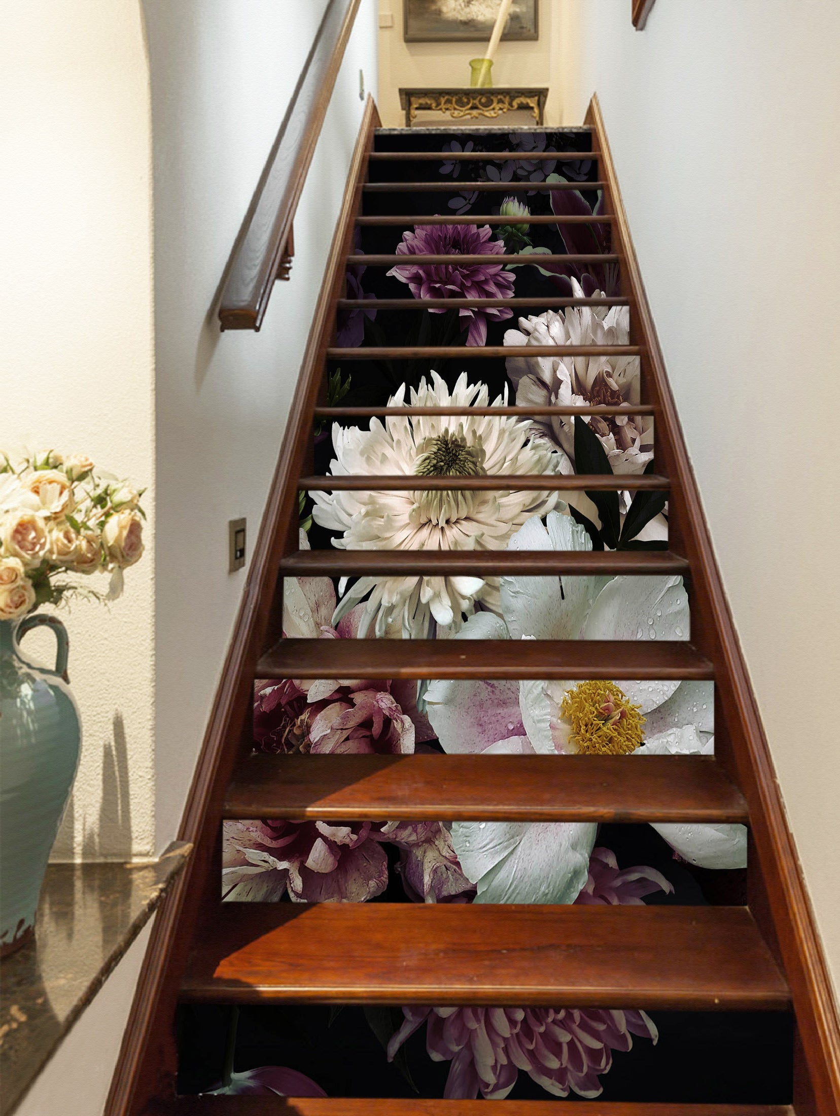 3D Clear And Delicate Flowers 504 Stair Risers