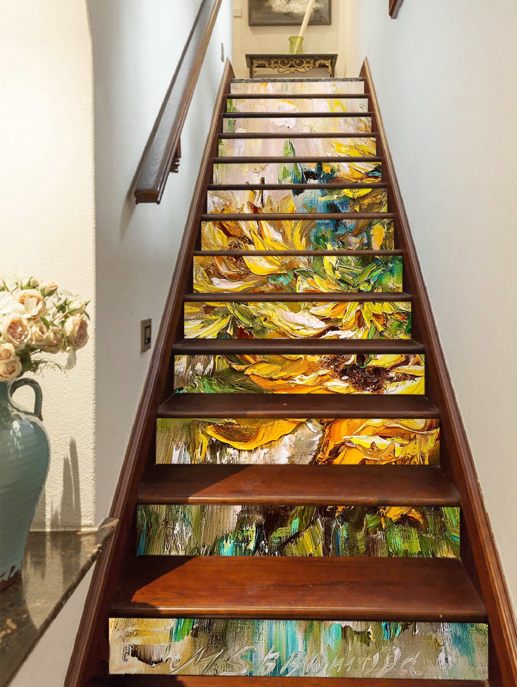 3D Yellow Flower 3928 Skromova Marina Stair Risers