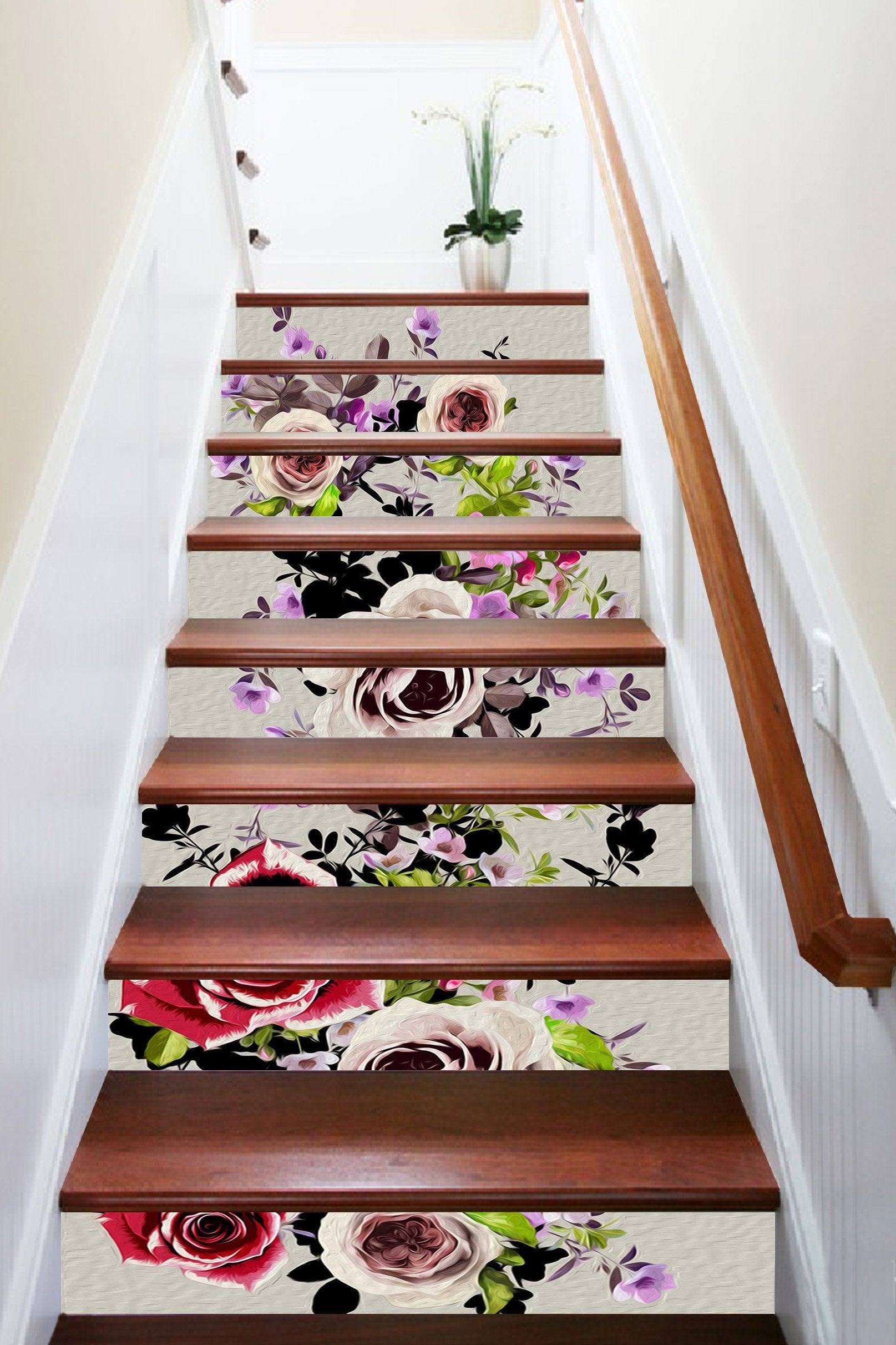 3D Pretty Flowers 1153 Stair Risers Wallpaper AJ Wallpaper