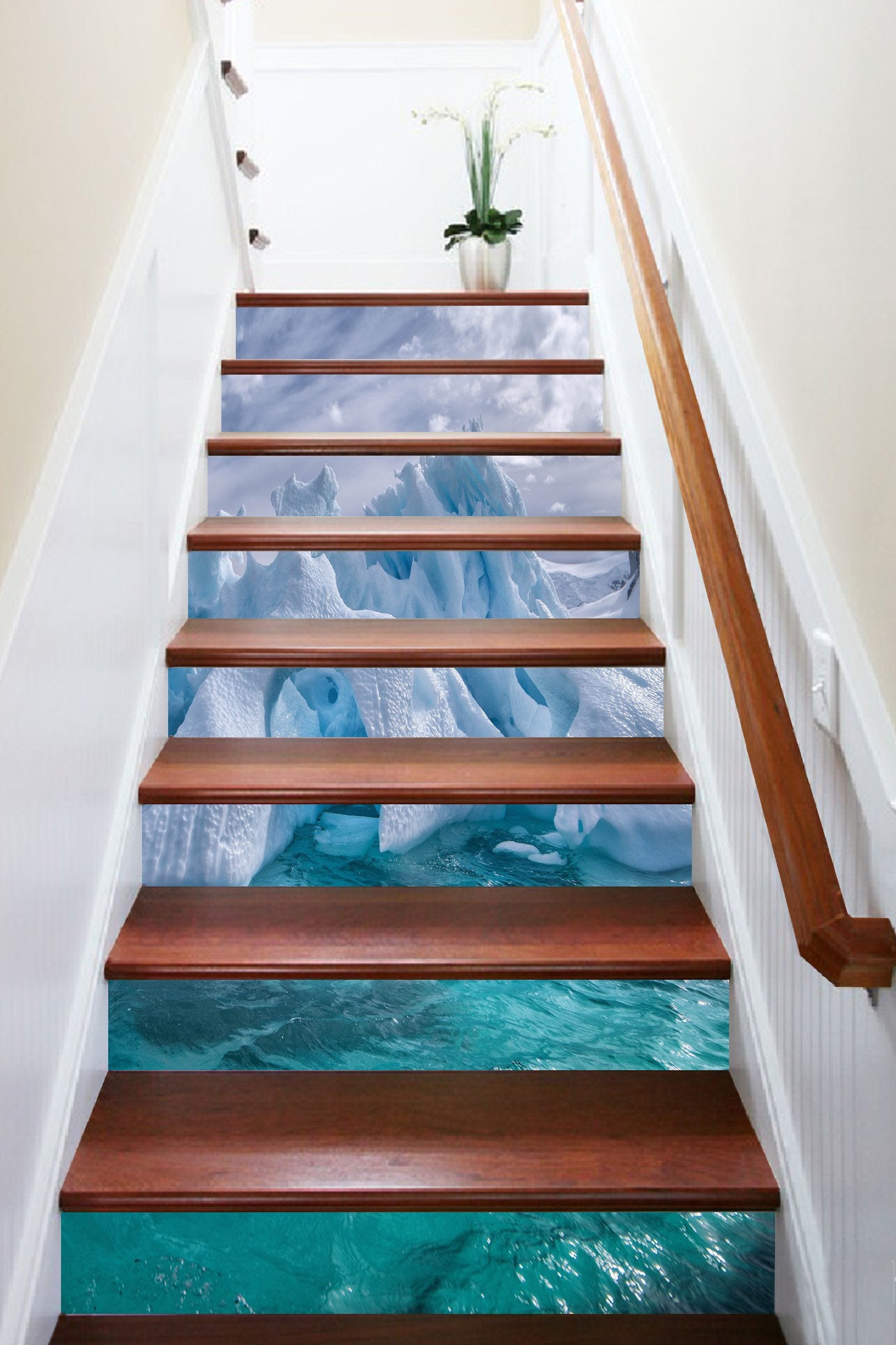 3D Sea Melting Iceberg 799 Stair Risers Wallpaper AJ Wallpaper