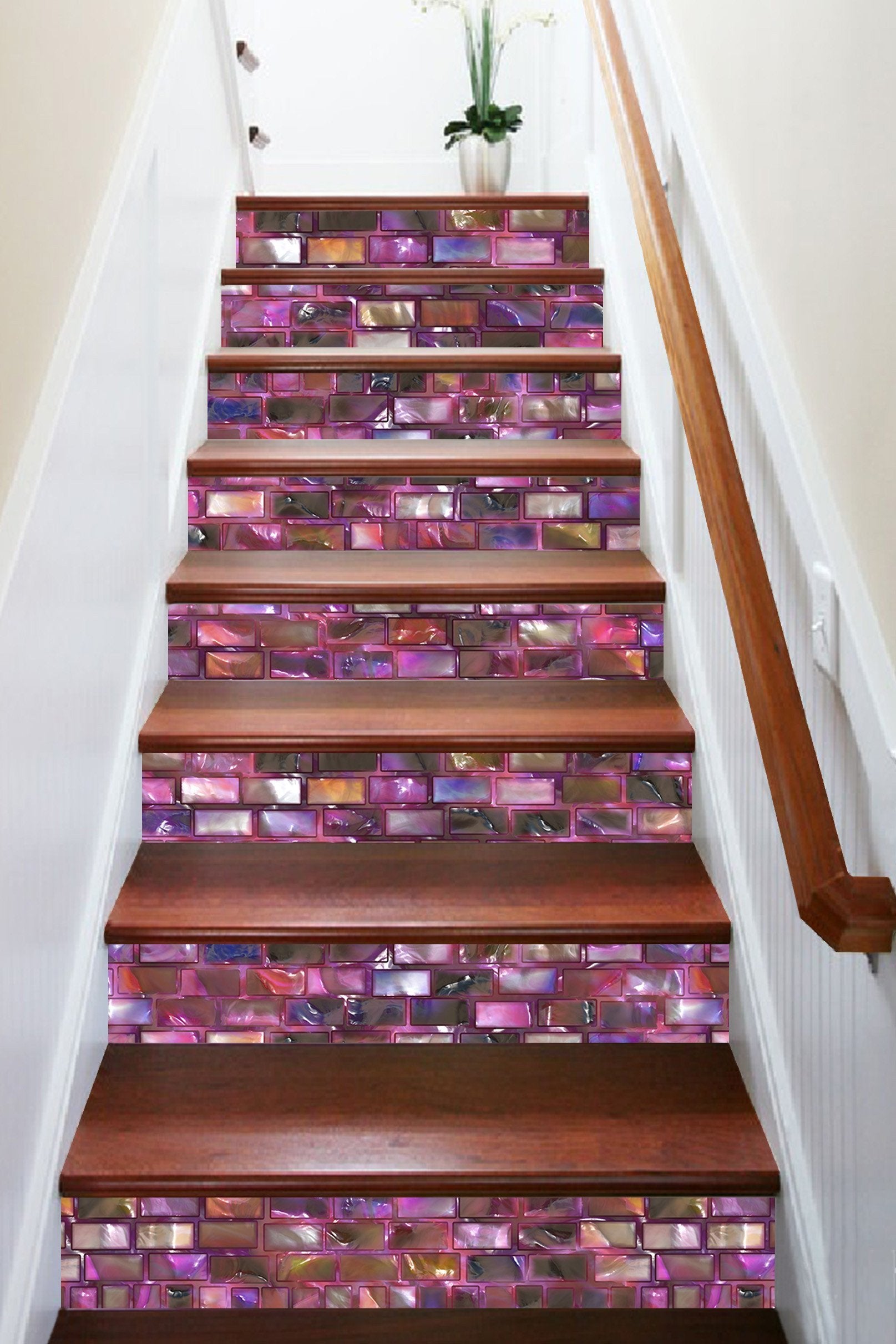 3D Crystal Bricks 1589 Stair Risers Wallpaper AJ Wallpaper