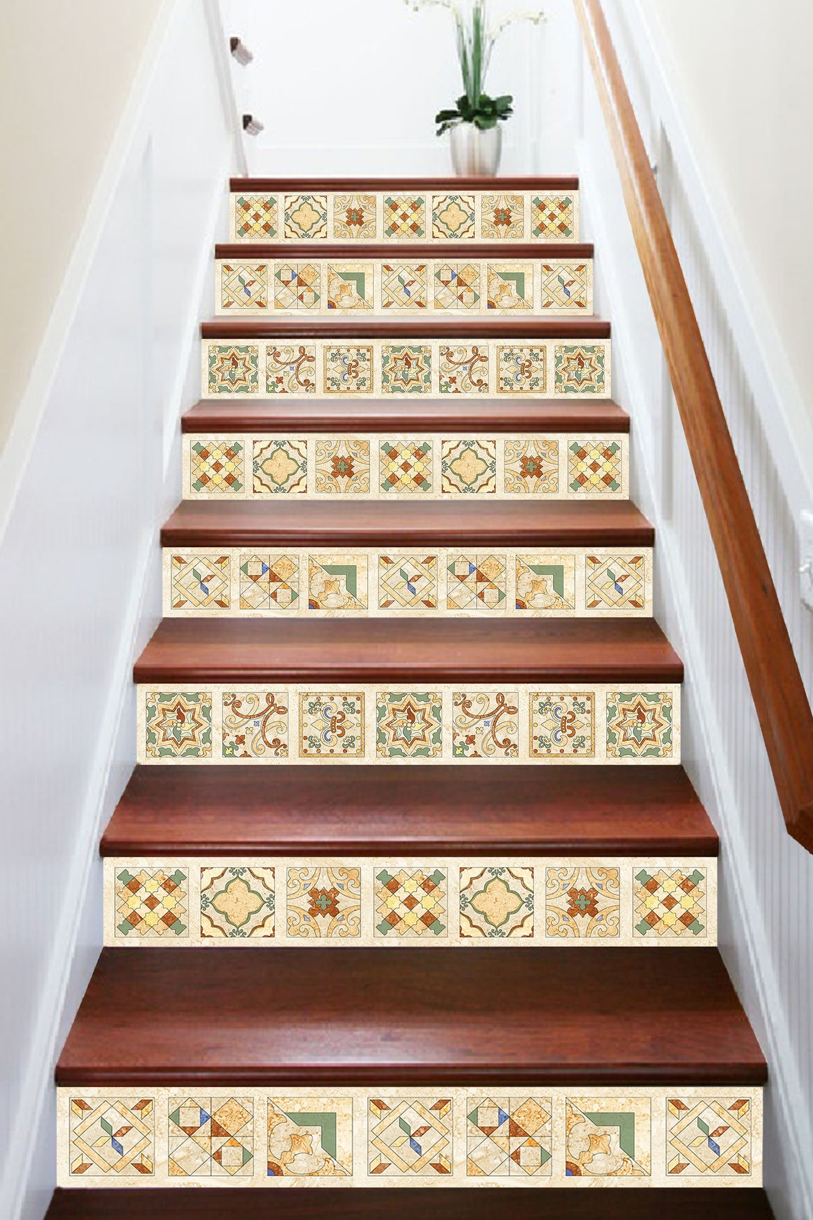 3D Retro Pattern 20 Stair Risers Wallpaper AJ Wallpaper