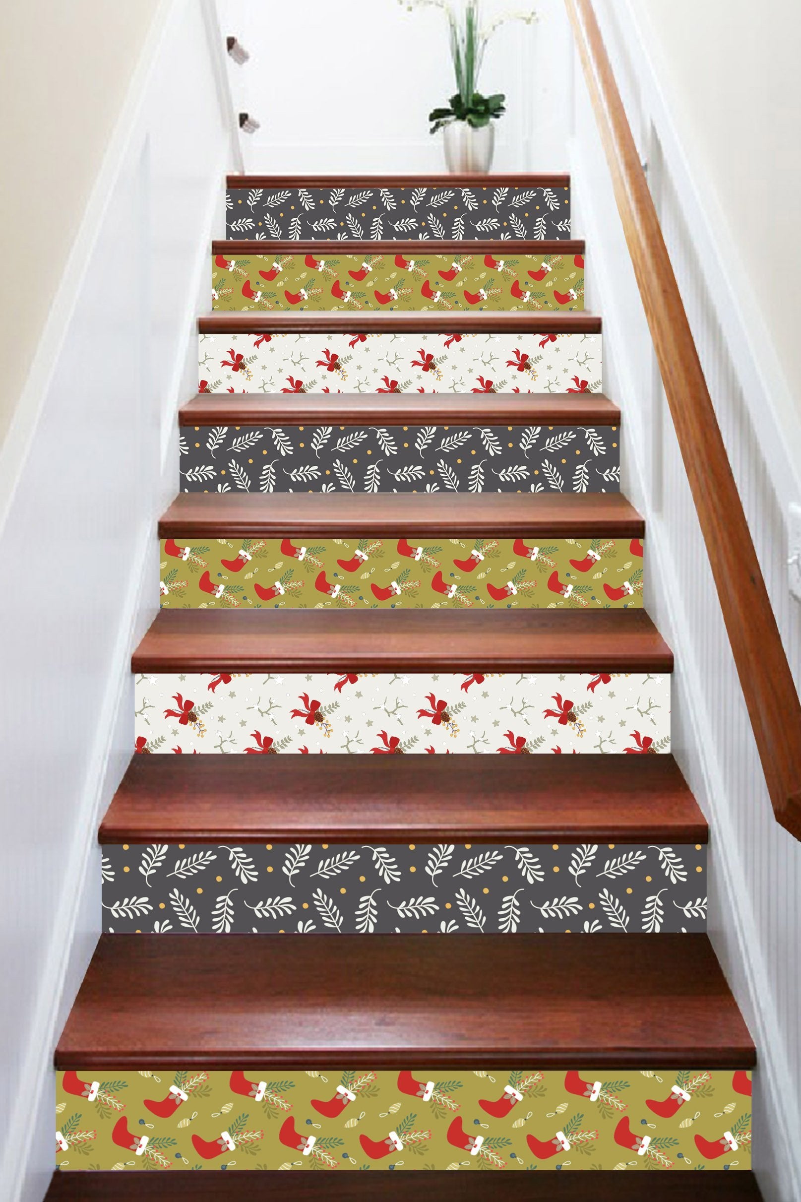 3D Christmas Decorations 48 Stair Risers Wallpaper AJ Wallpaper