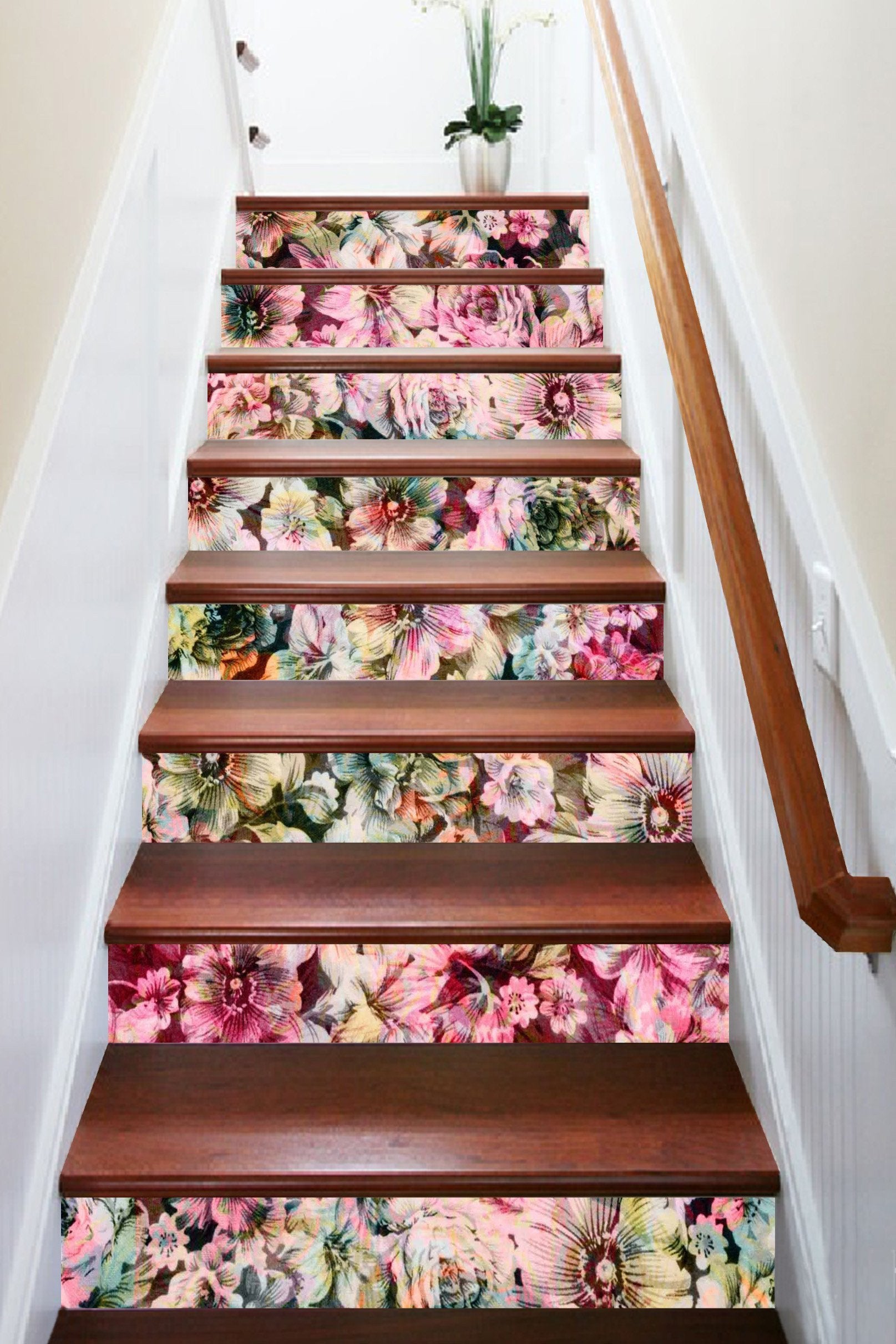 3D Showy Flowers 1441 Stair Risers Wallpaper AJ Wallpaper