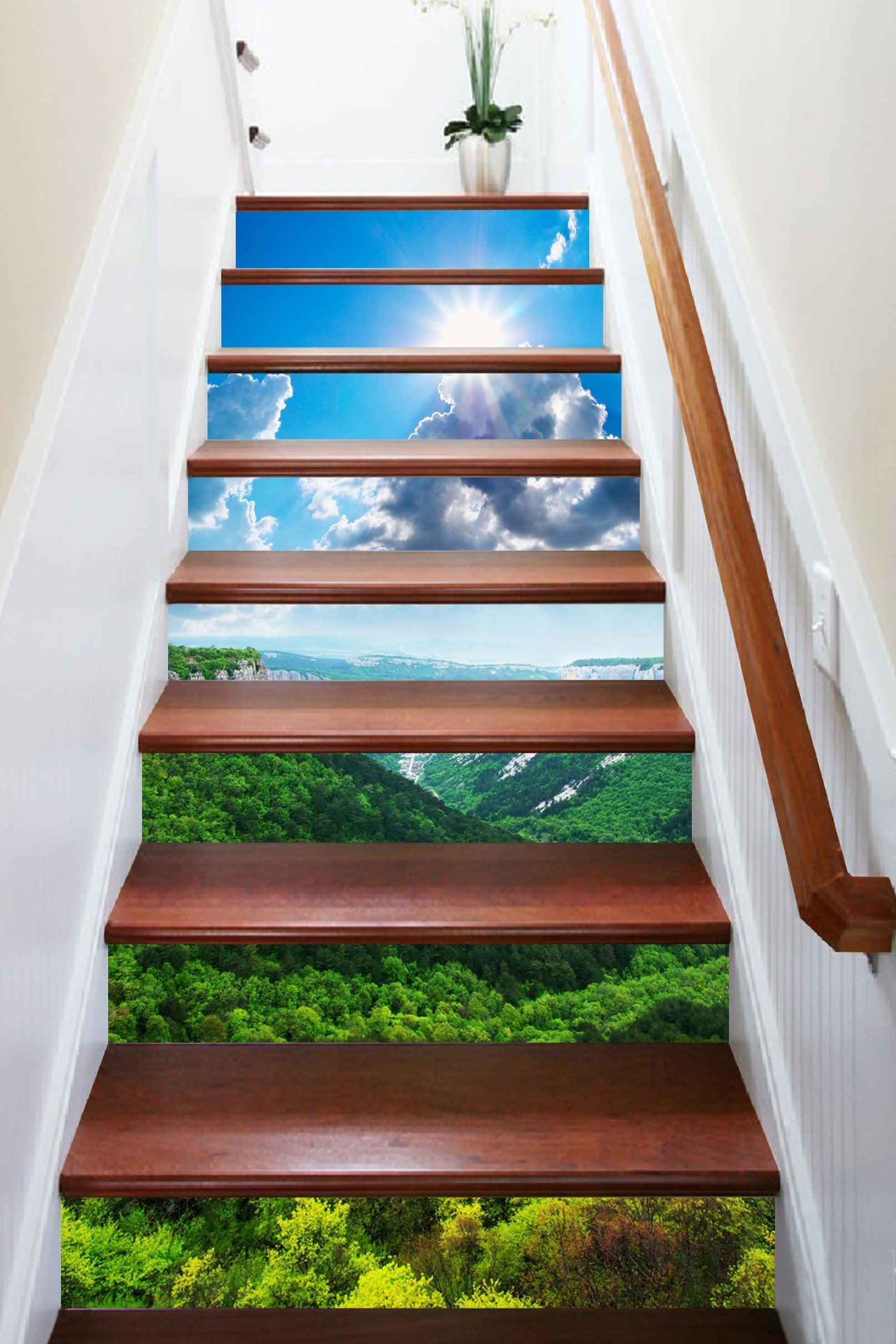 3D Mountains Scenery 1586 Stair Risers Wallpaper AJ Wallpaper