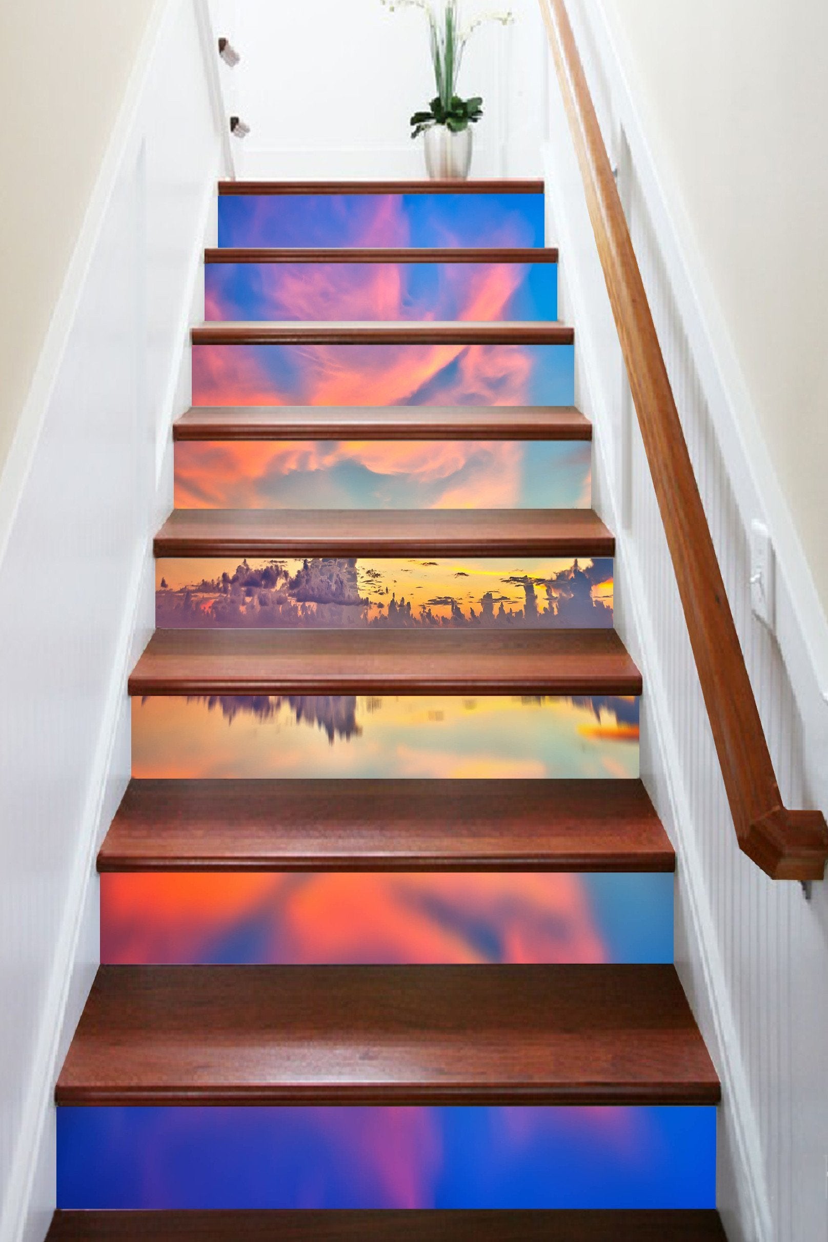 3D Pretty Sea Mirage 1580 Stair Risers Wallpaper AJ Wallpaper