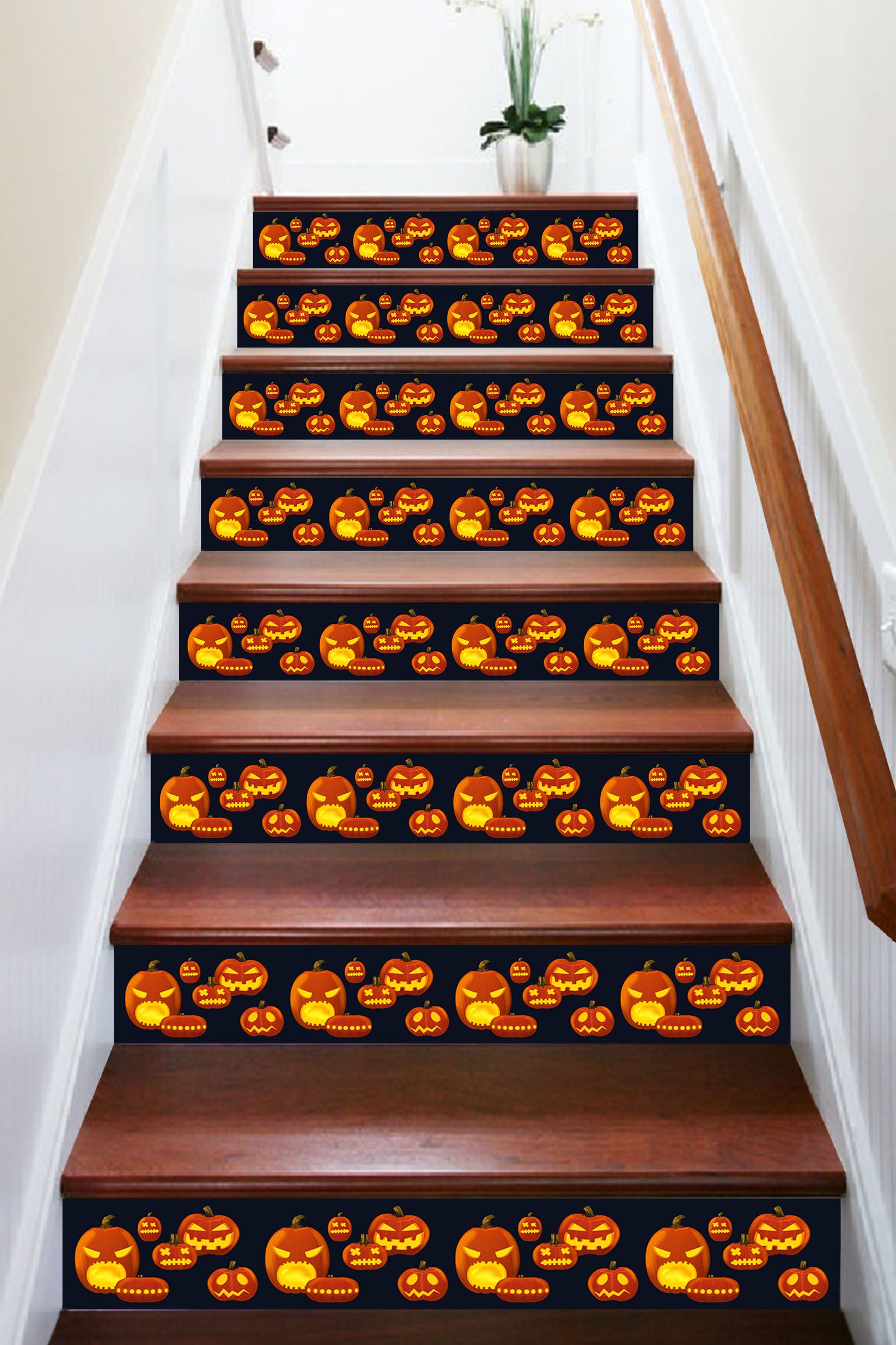 3D Emoticon Jack-o-lantern 658 Stair Risers