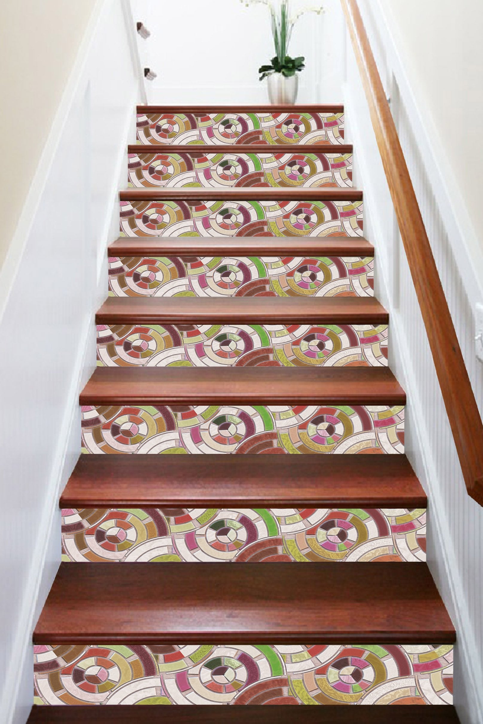 3D Ceramic Tile 7201 Stair Risers Wallpaper AJ Wallpaper