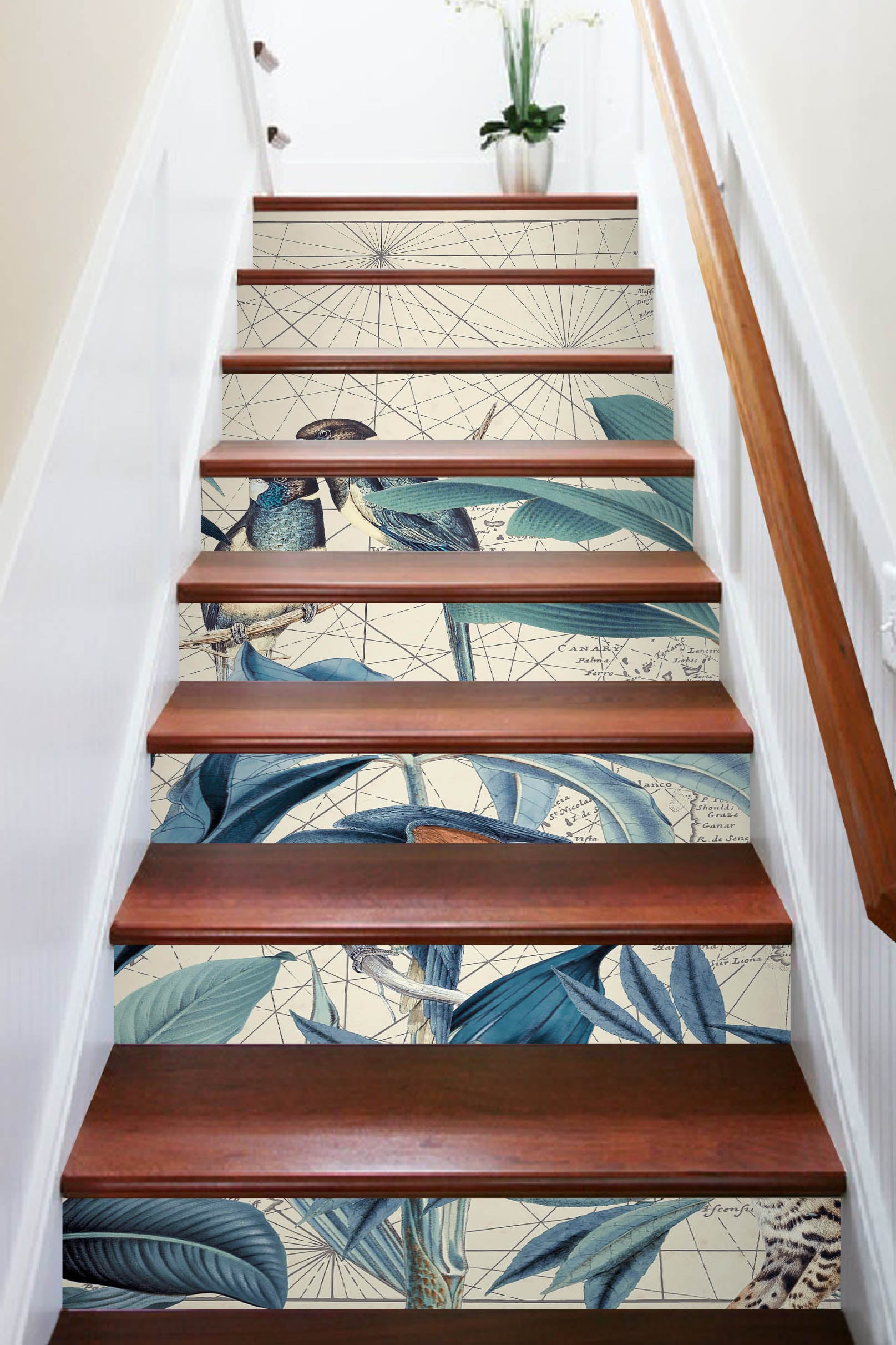 3D Bird Leaves 11057 Andrea Haase Stair Risers