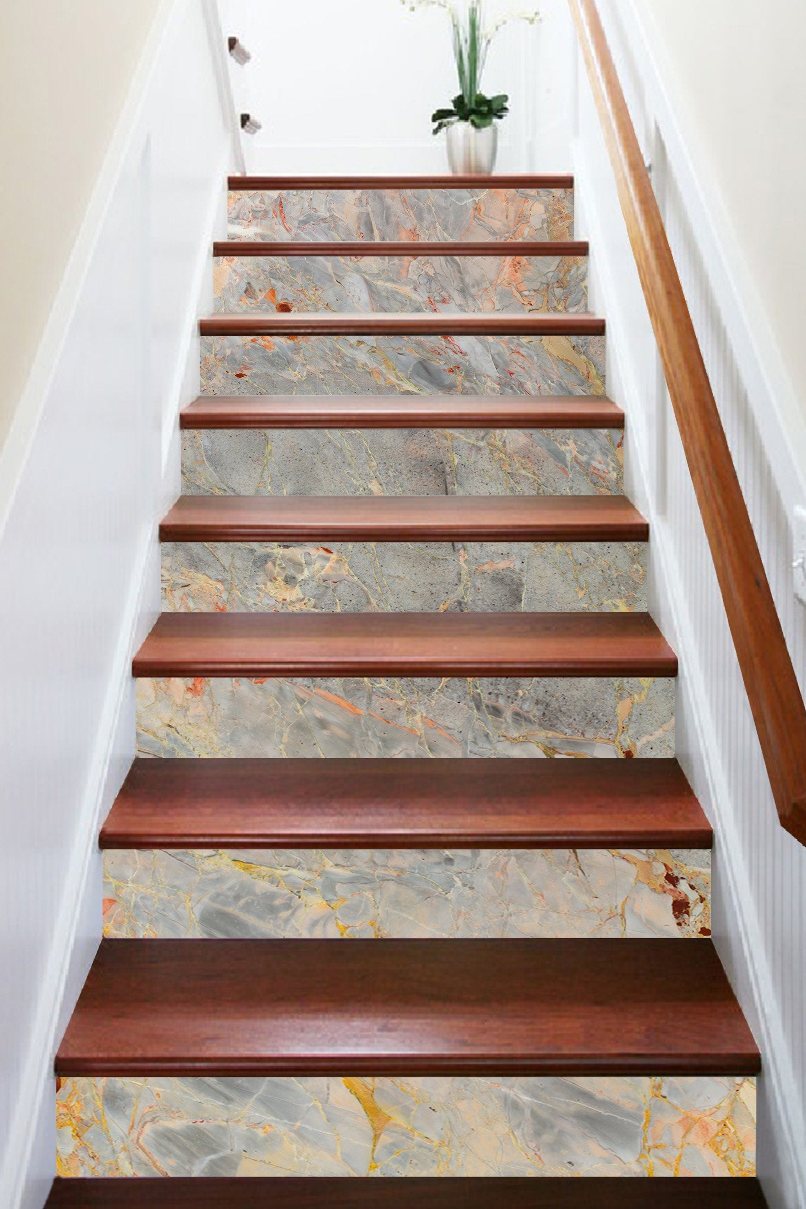 3D Natural Pattern 987 Marble Tile Texture Stair Risers Wallpaper AJ Wallpaper