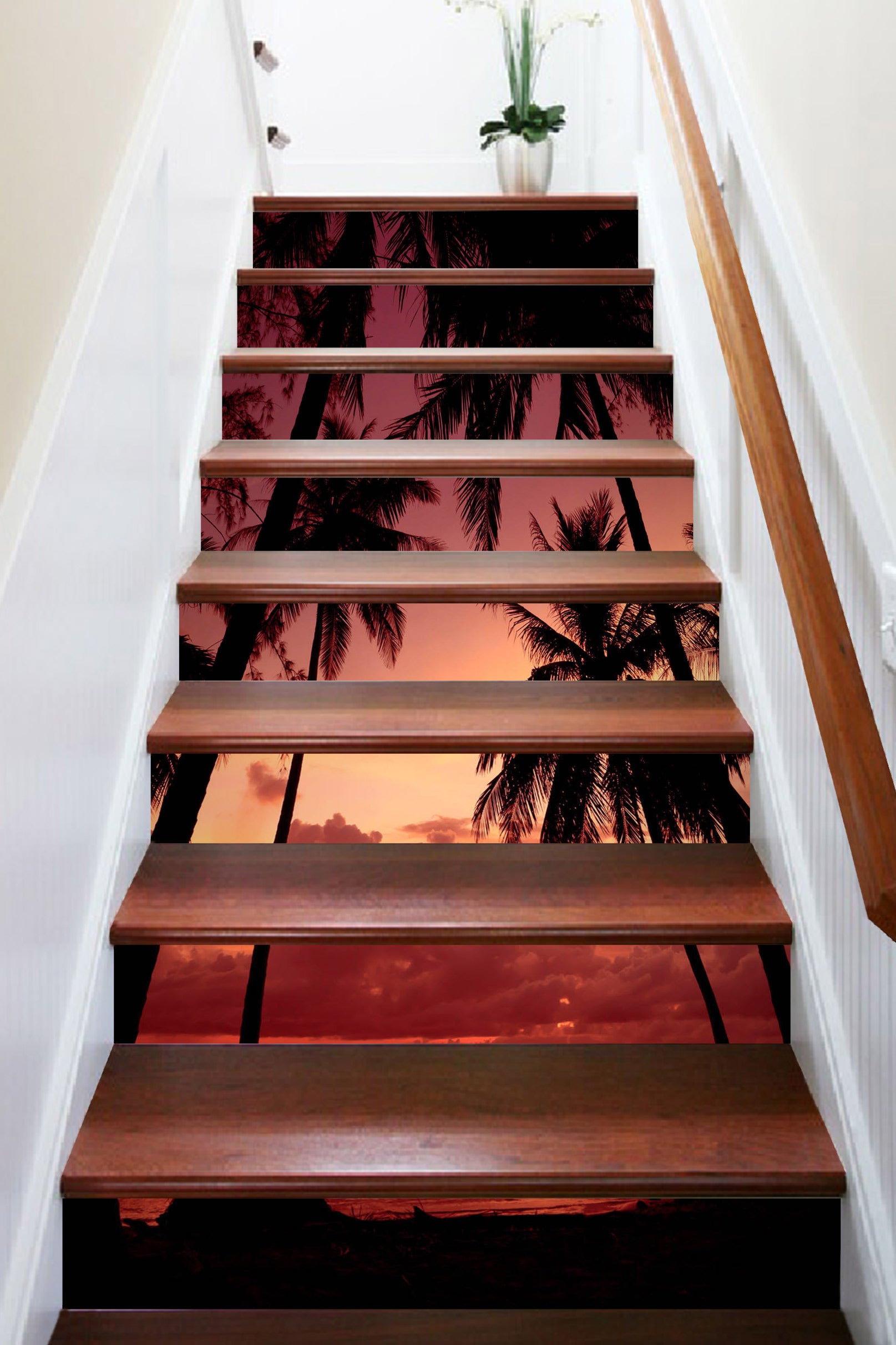 3D Romantic Sunset 412 Stair Risers