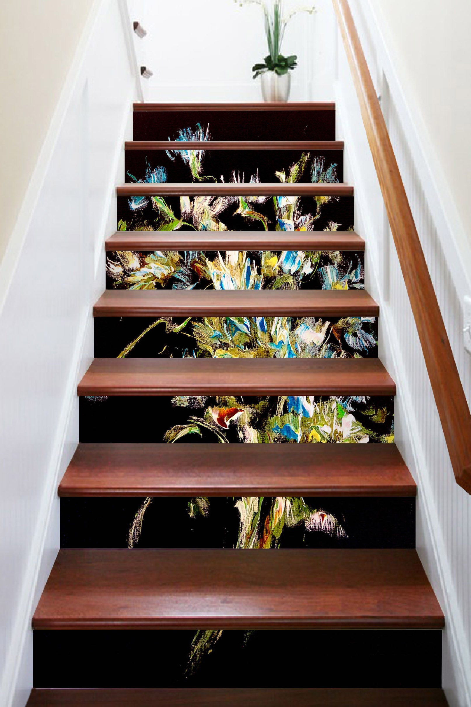 3D Blue Flower 2182 Skromova Marina Stair Risers