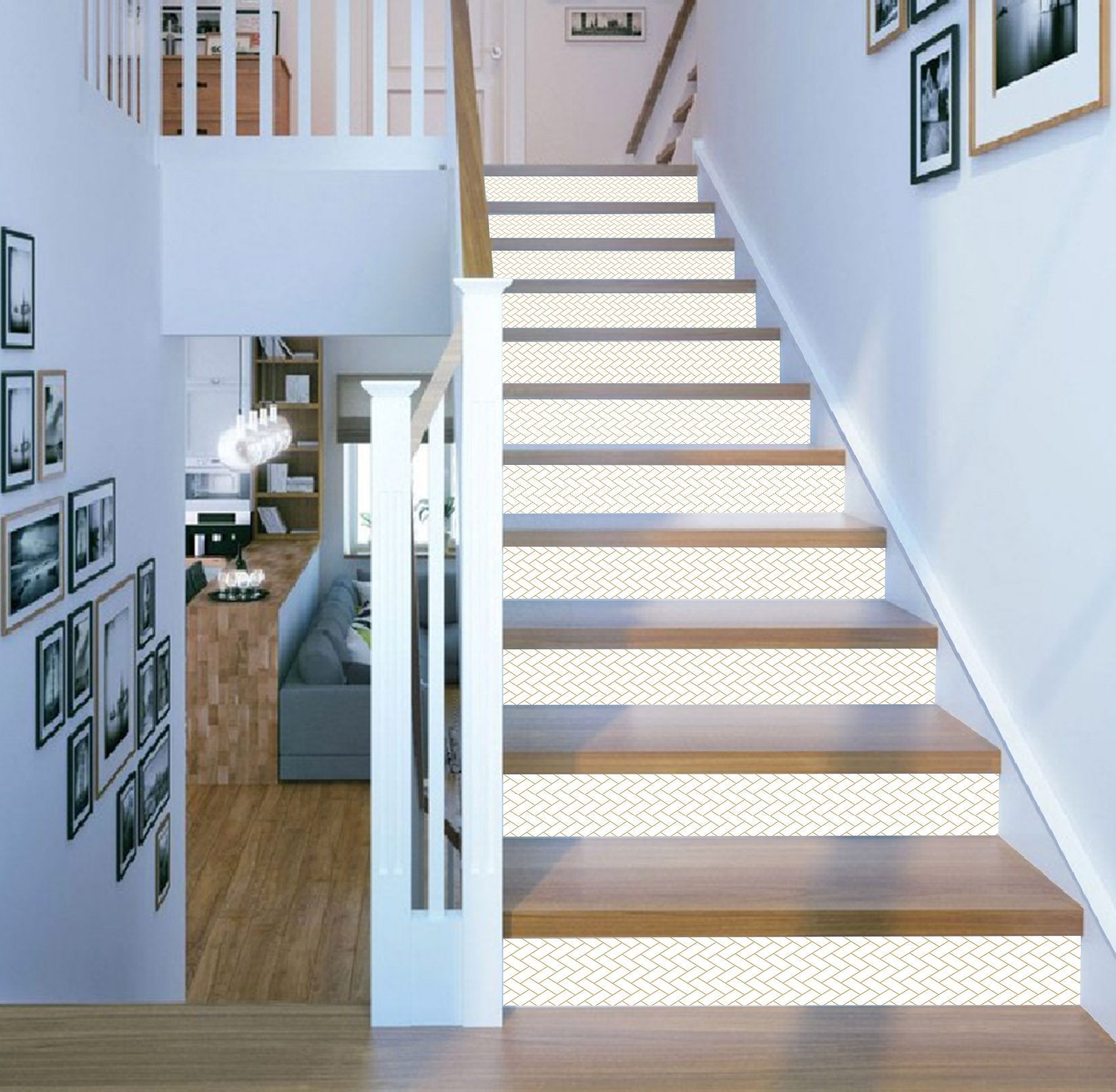 3D Rectangular Mosaic 985 Marble Tile Texture Stair Risers Wallpaper AJ Wallpaper