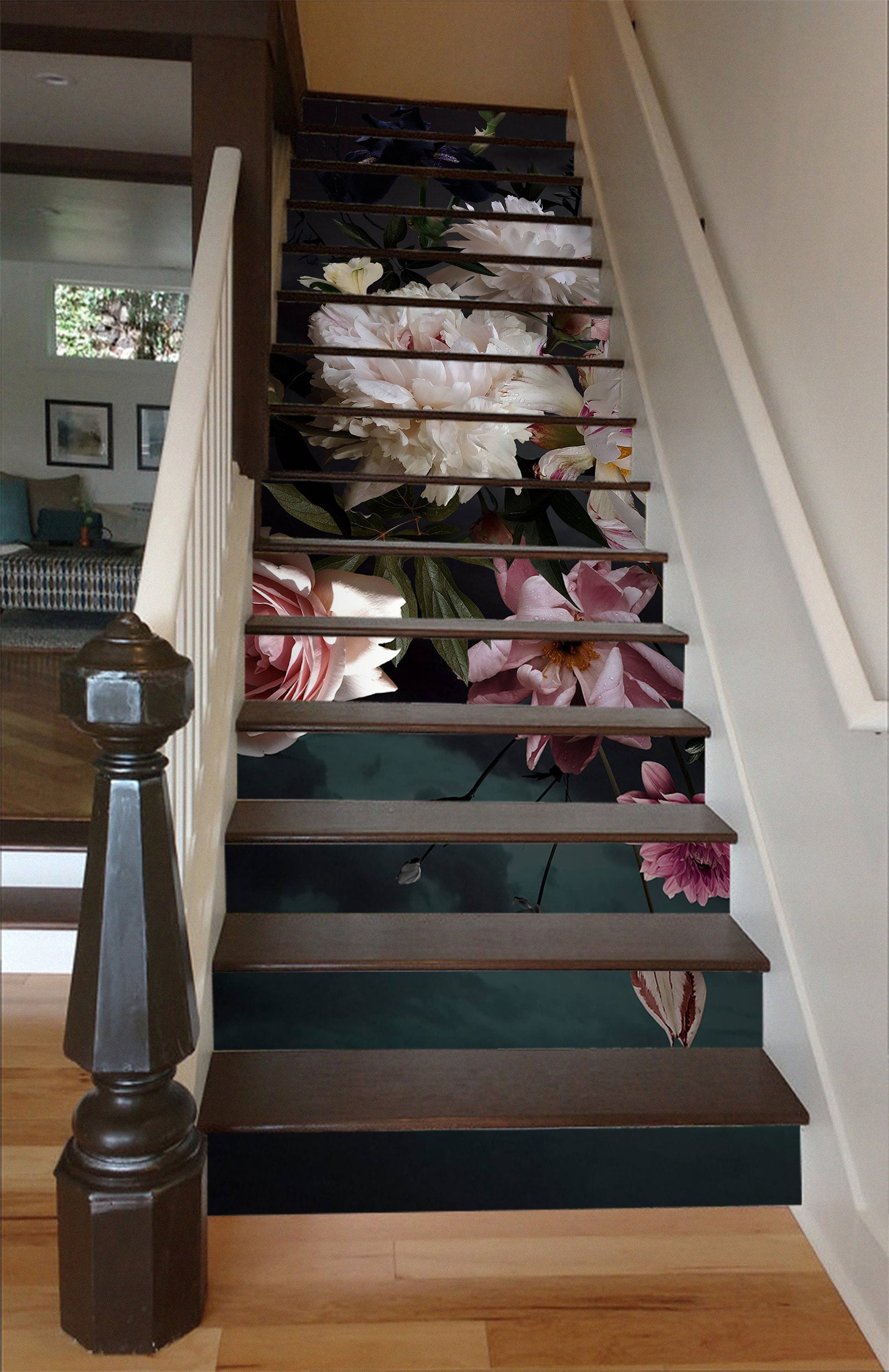 3D Elegant Blooming Flowers 502 Stair Risers