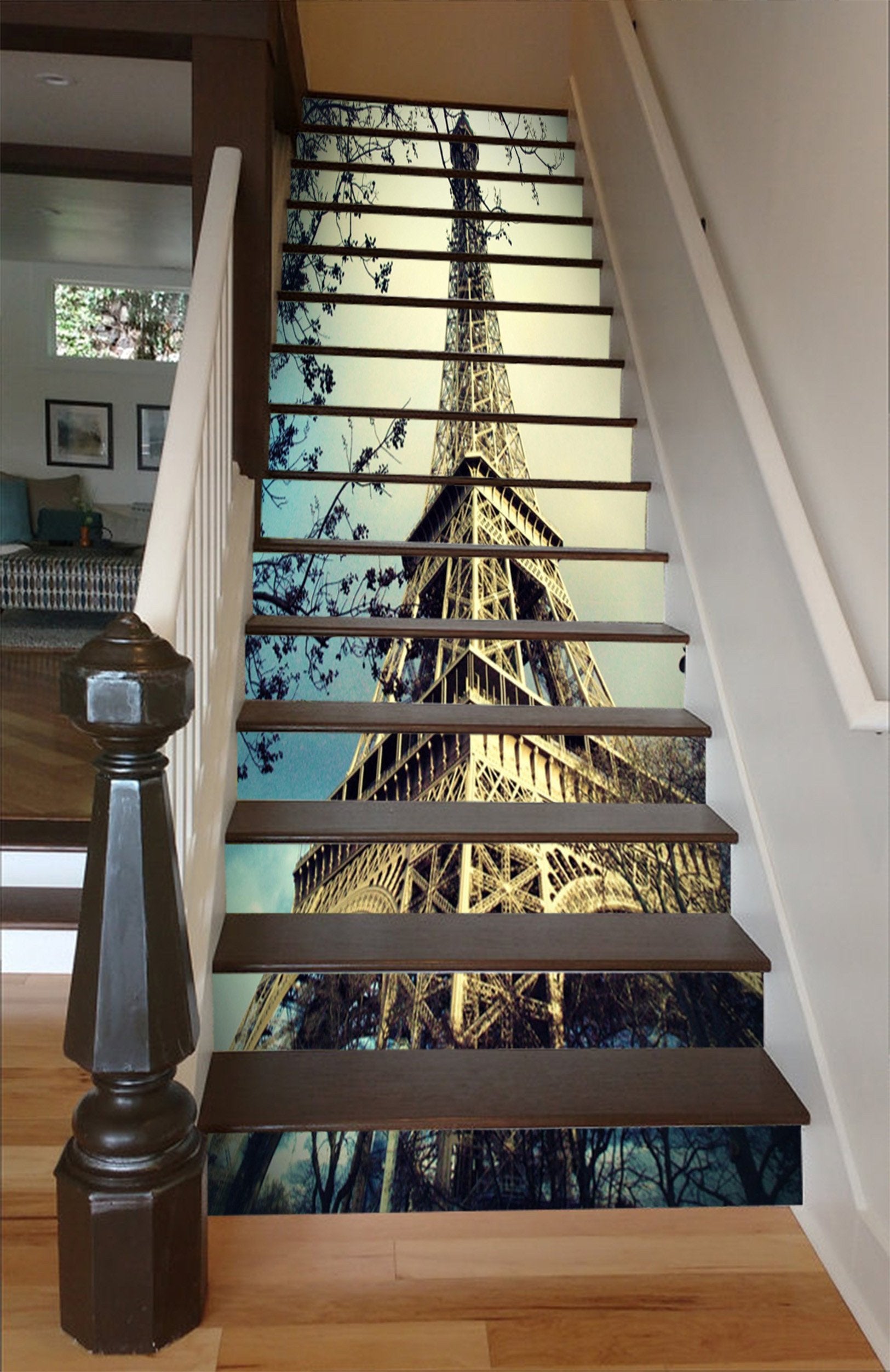 3D Eiffel Tower 1503 Stair Risers Wallpaper AJ Wallpaper