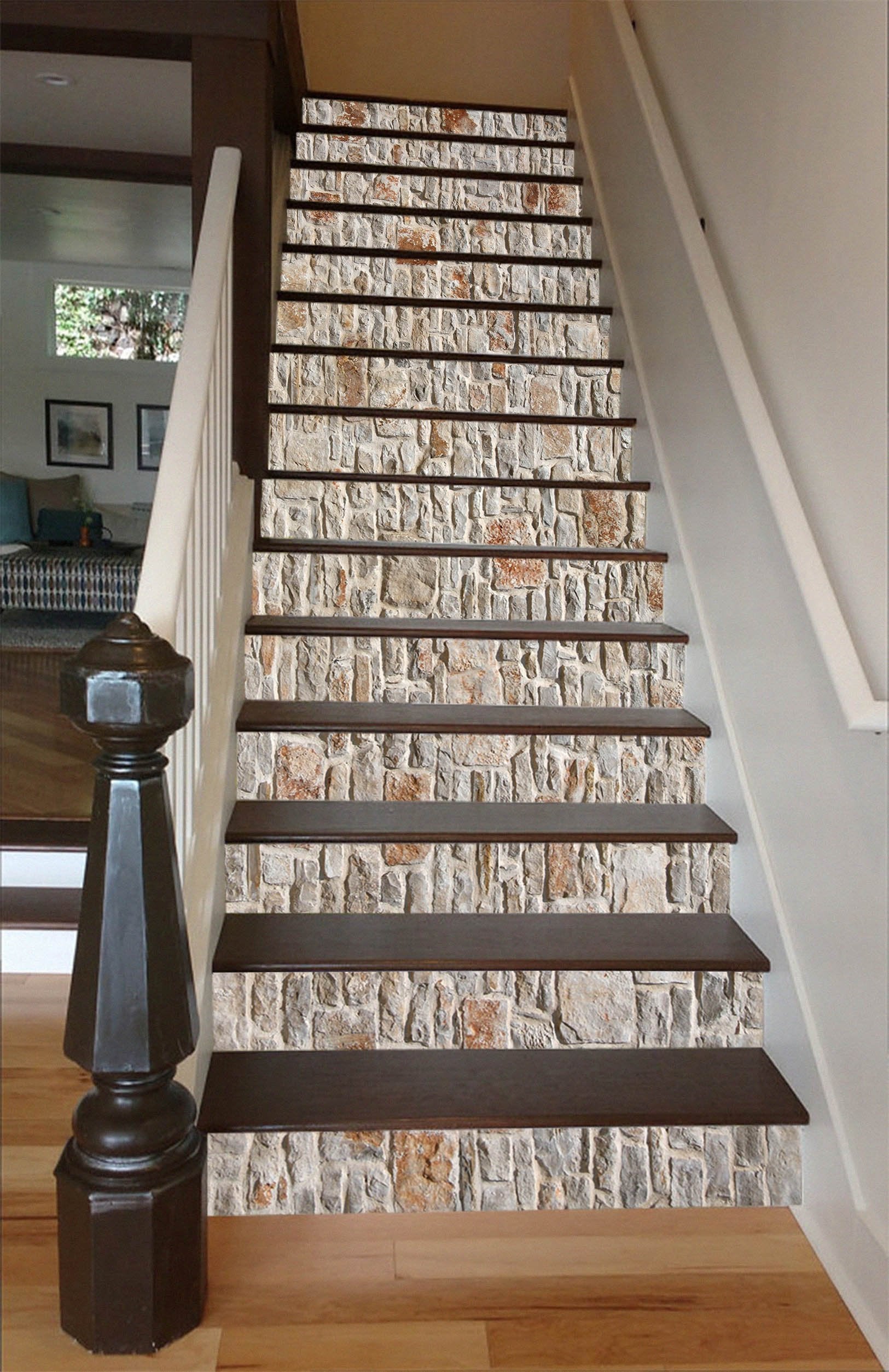 3D Retro Brick 6857 Marble Tile Texture Stair Risers Wallpaper AJ Wallpaper