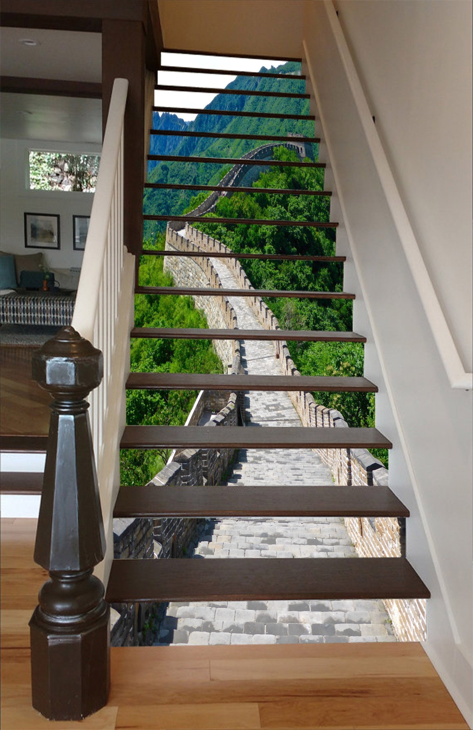3D Great Wall Scenery 1591 Stair Risers Wallpaper AJ Wallpaper