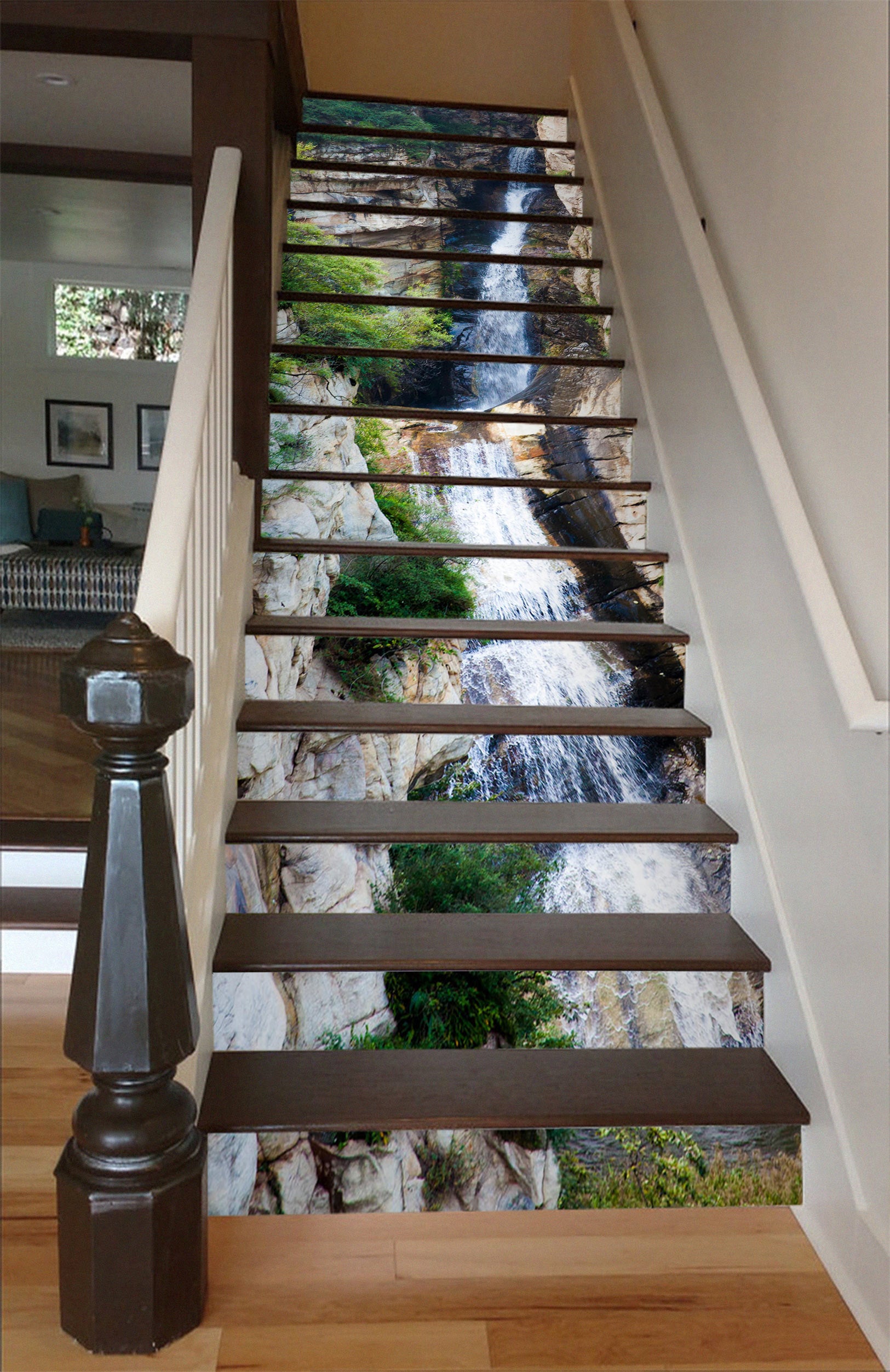 3D Mountain Stream 214 Stair Risers