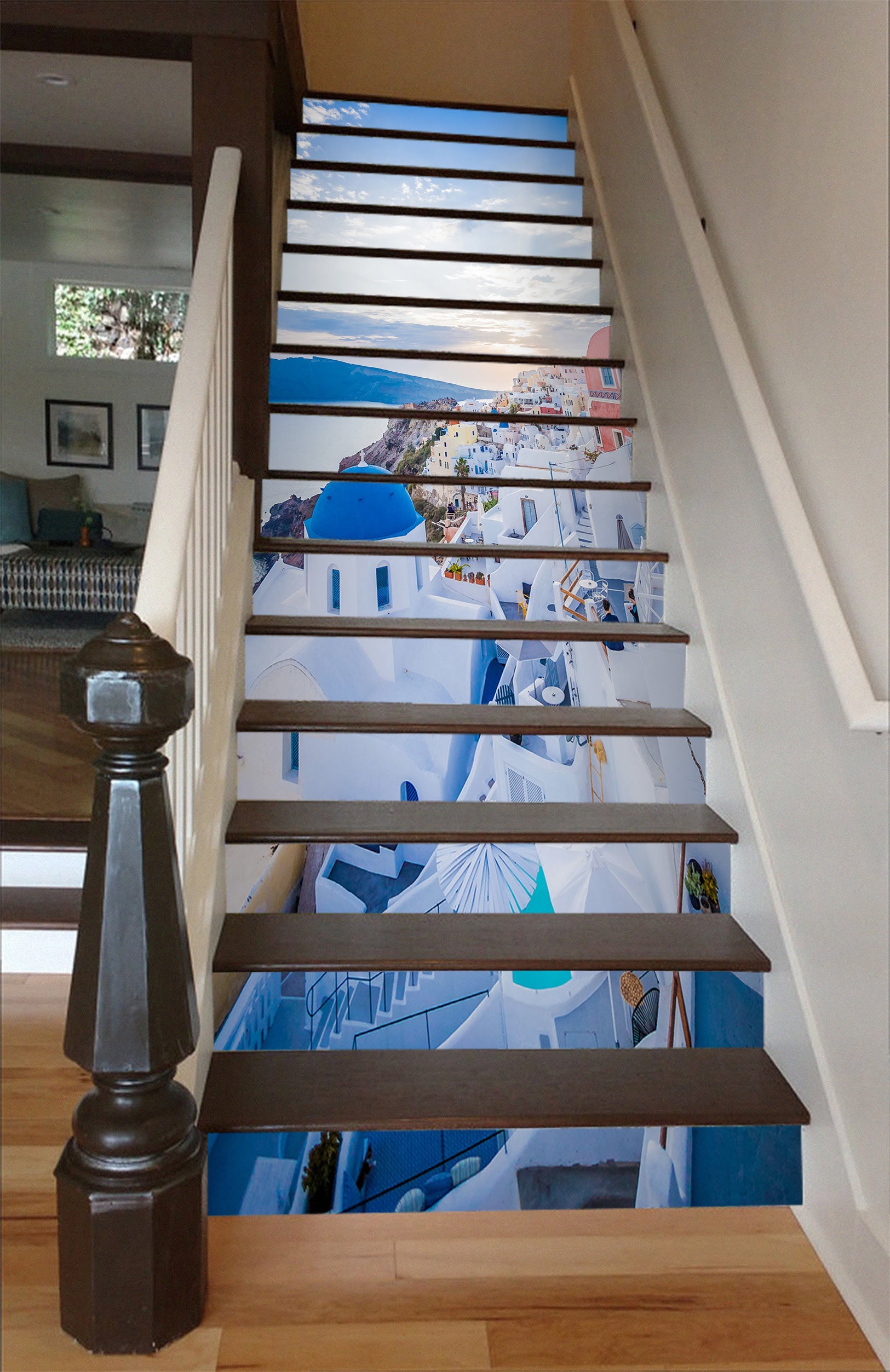 3D Pure White Buildings 321 Stair Risers