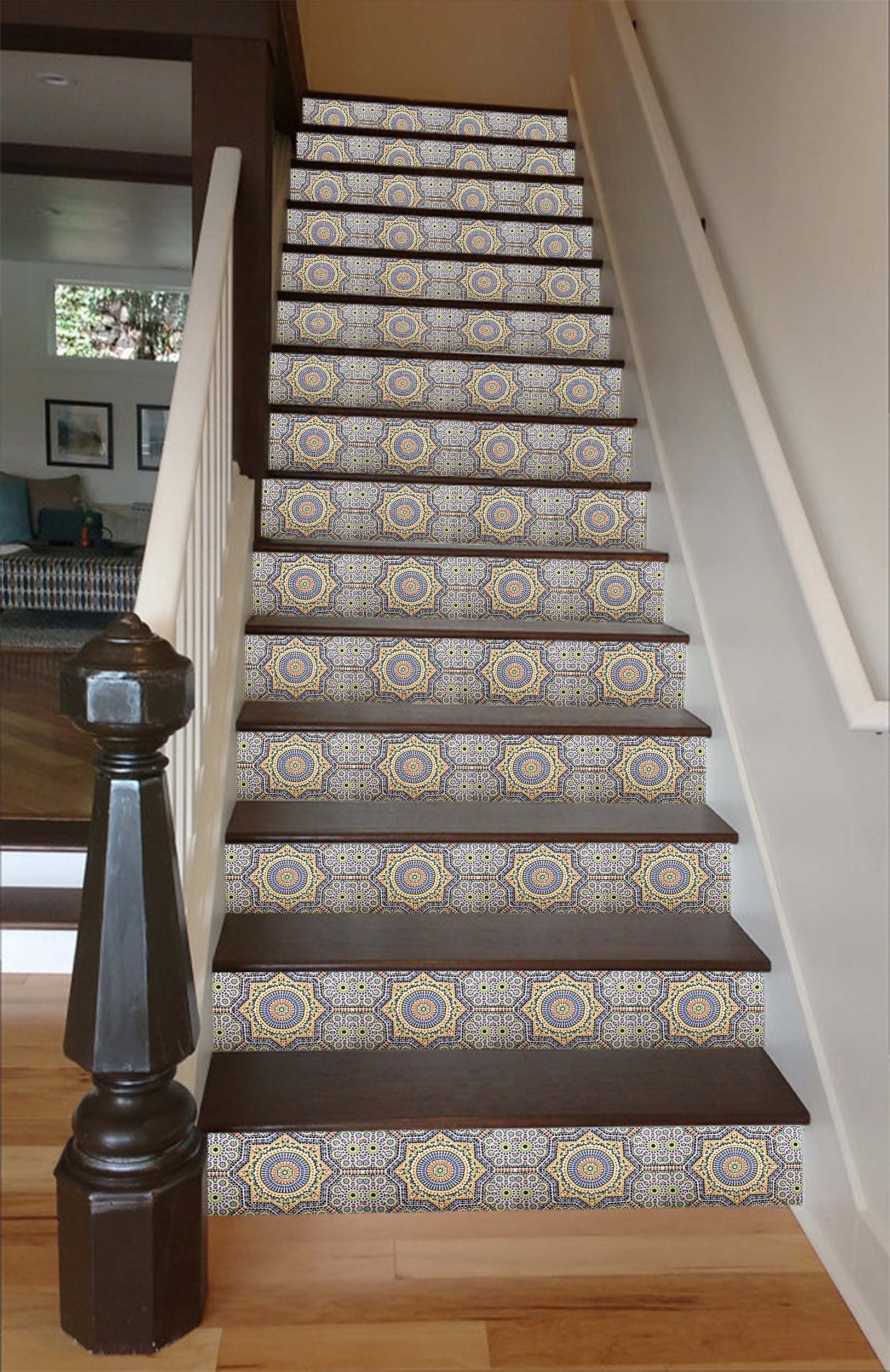3D Court Pattern 463 Stair Risers Wallpaper AJ Wallpaper