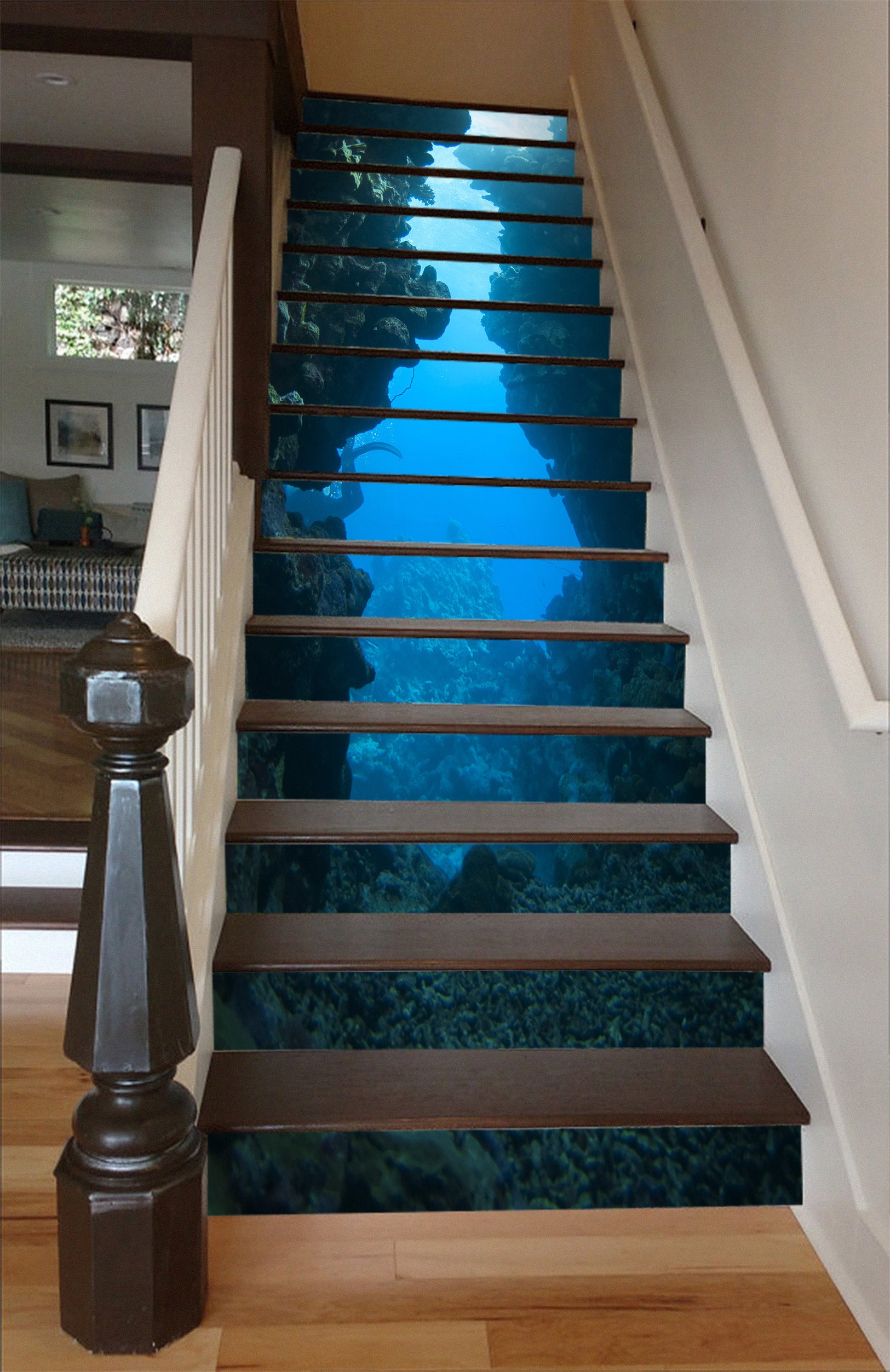 3D The Empty And Quiet Sea Bottom 305 Stair Risers