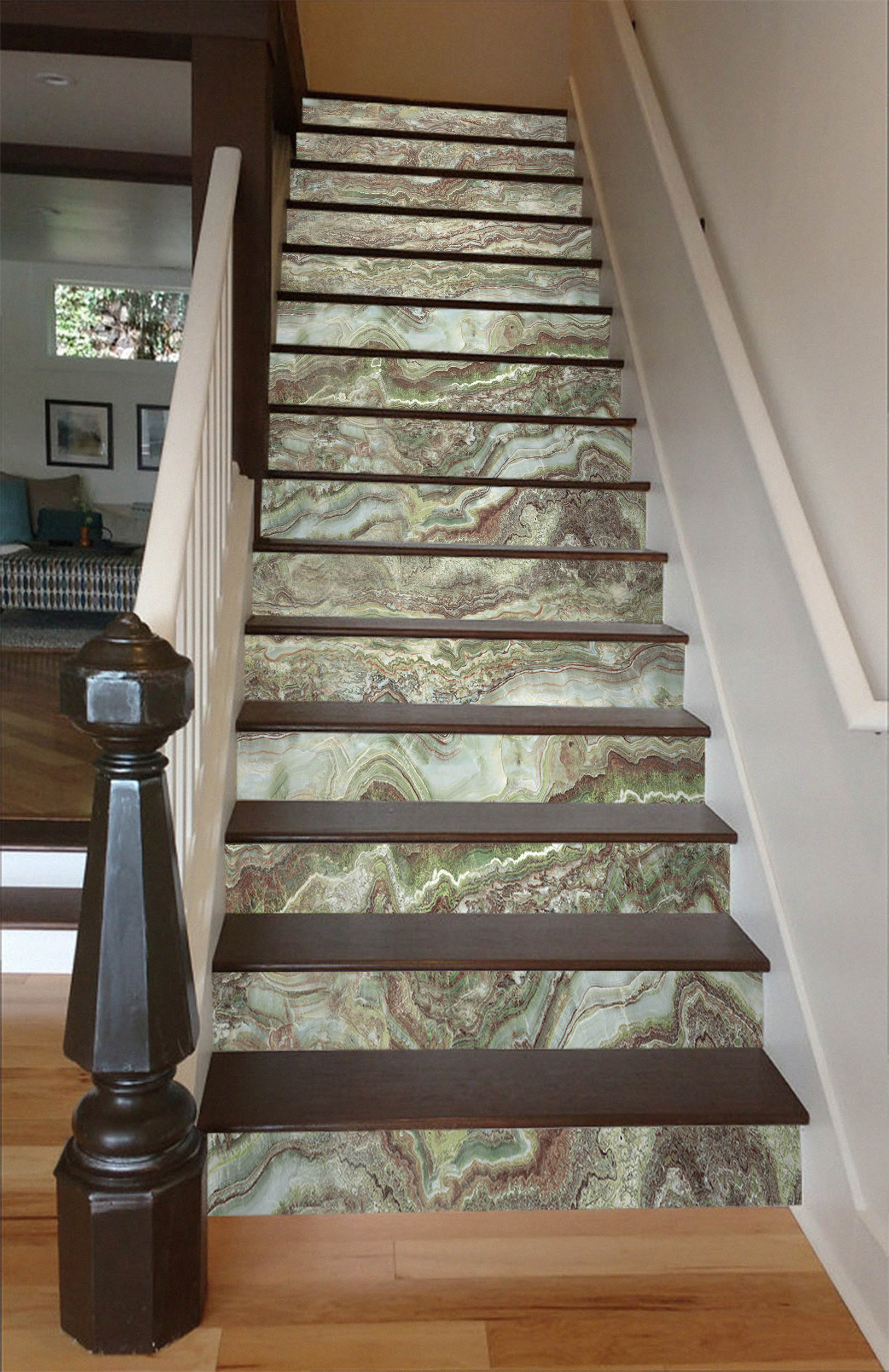 3D Green Irregular Horizontal 576 Stair Risers