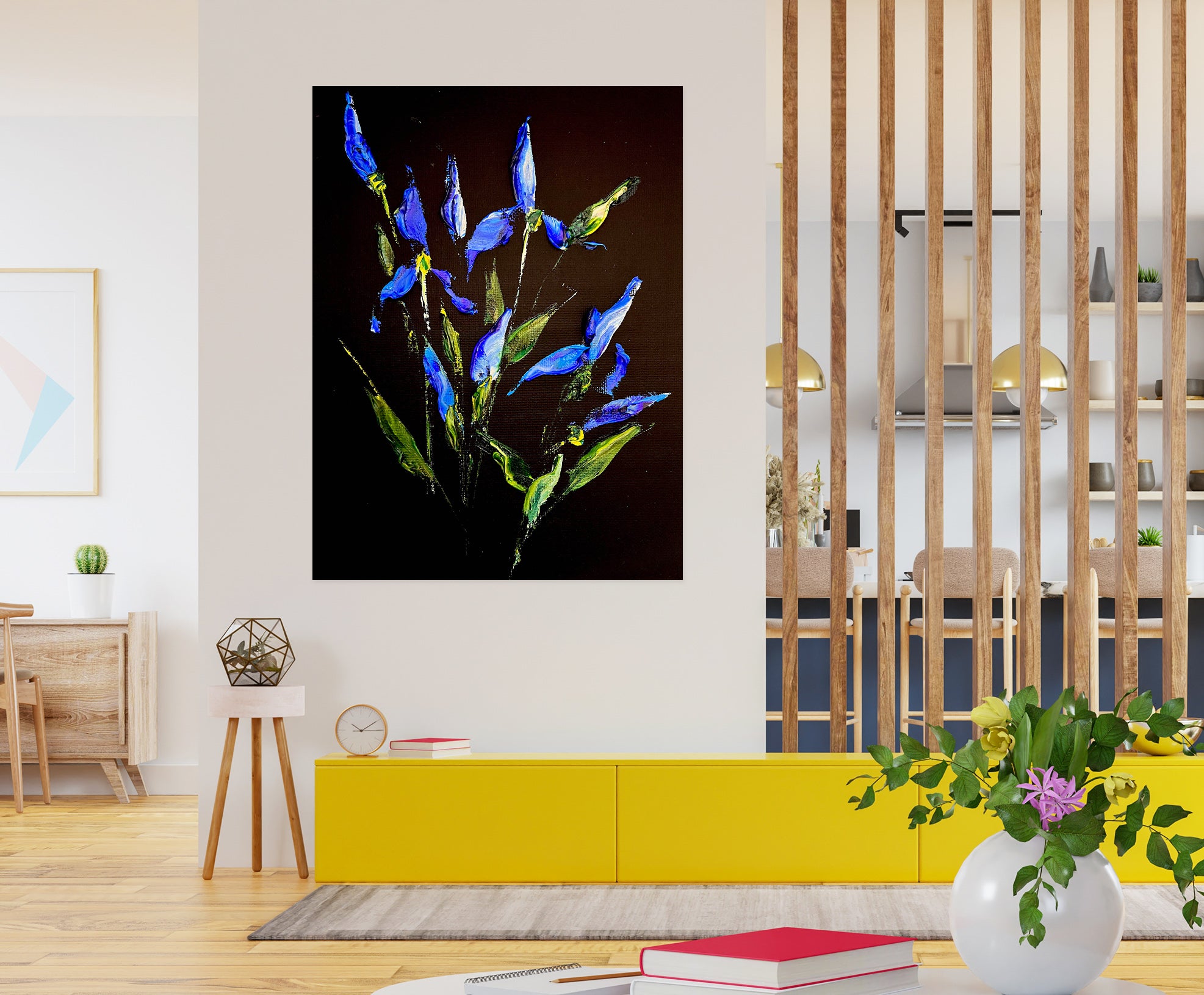 3D Blue Purple Flower 2602 Skromova Marina Wall Sticker