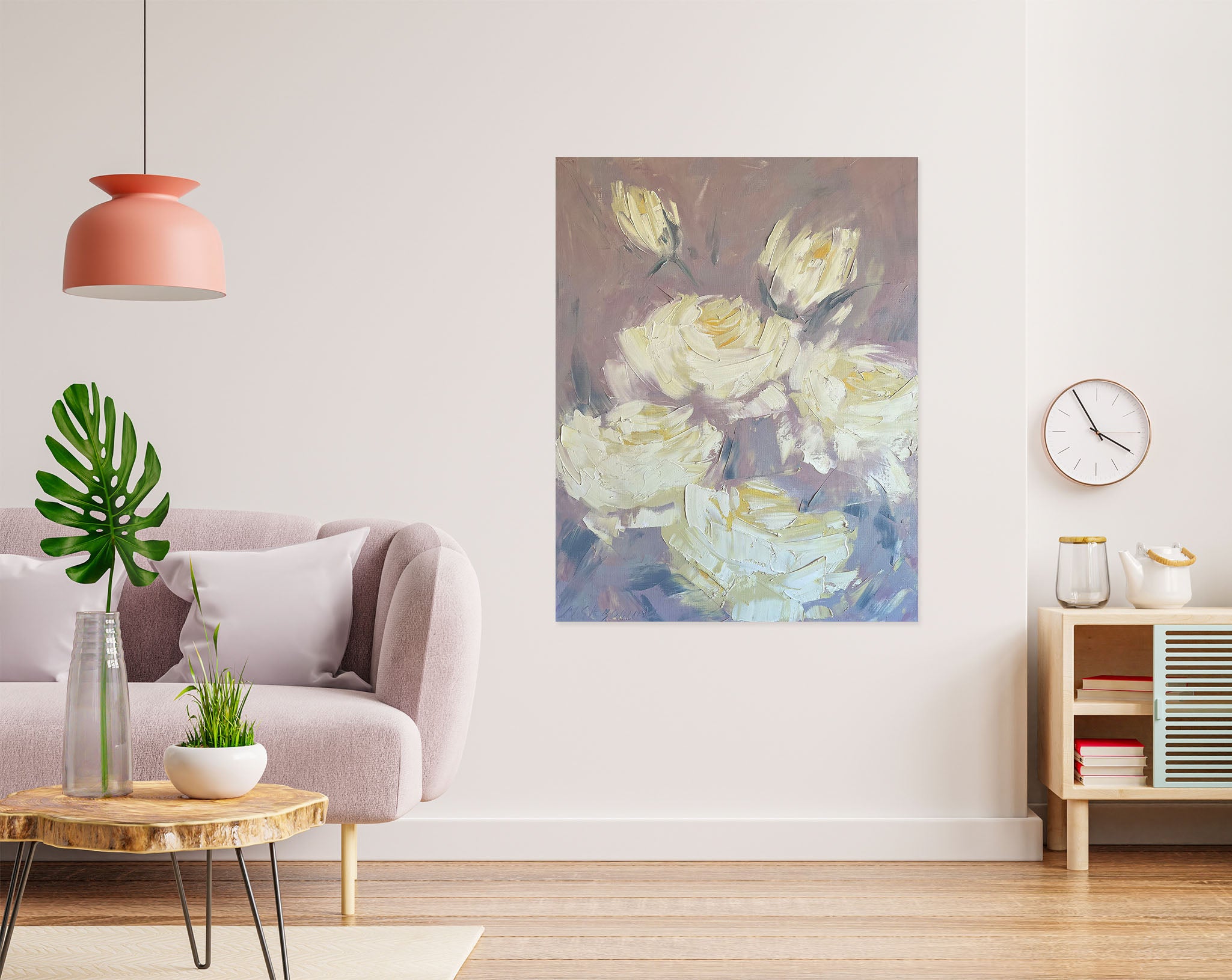 3D White Rose 2607 Skromova Marina Wall Sticker