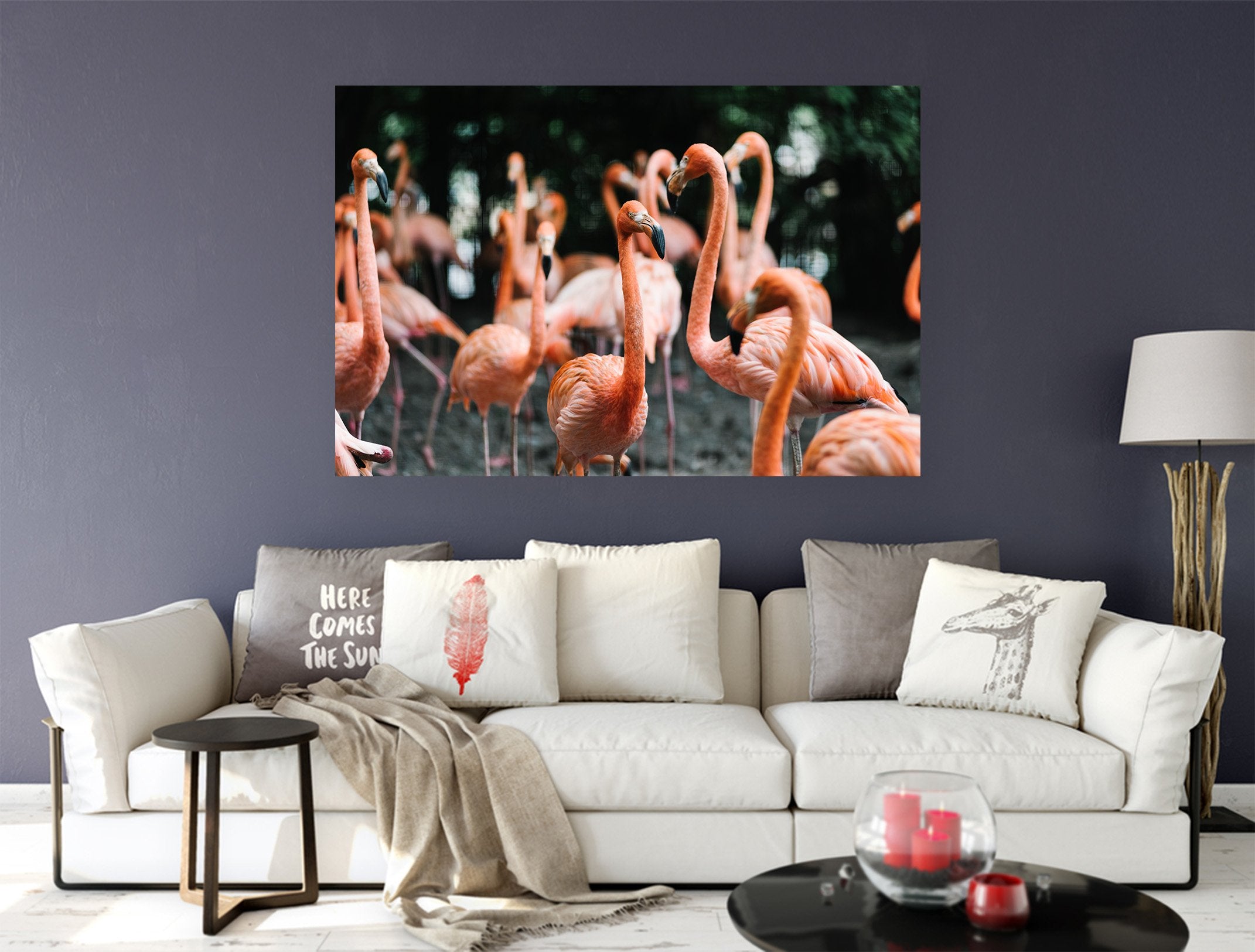 3D Playful Flamingo 59 Animal Wall Stickers Wallpaper AJ Wallpaper 2