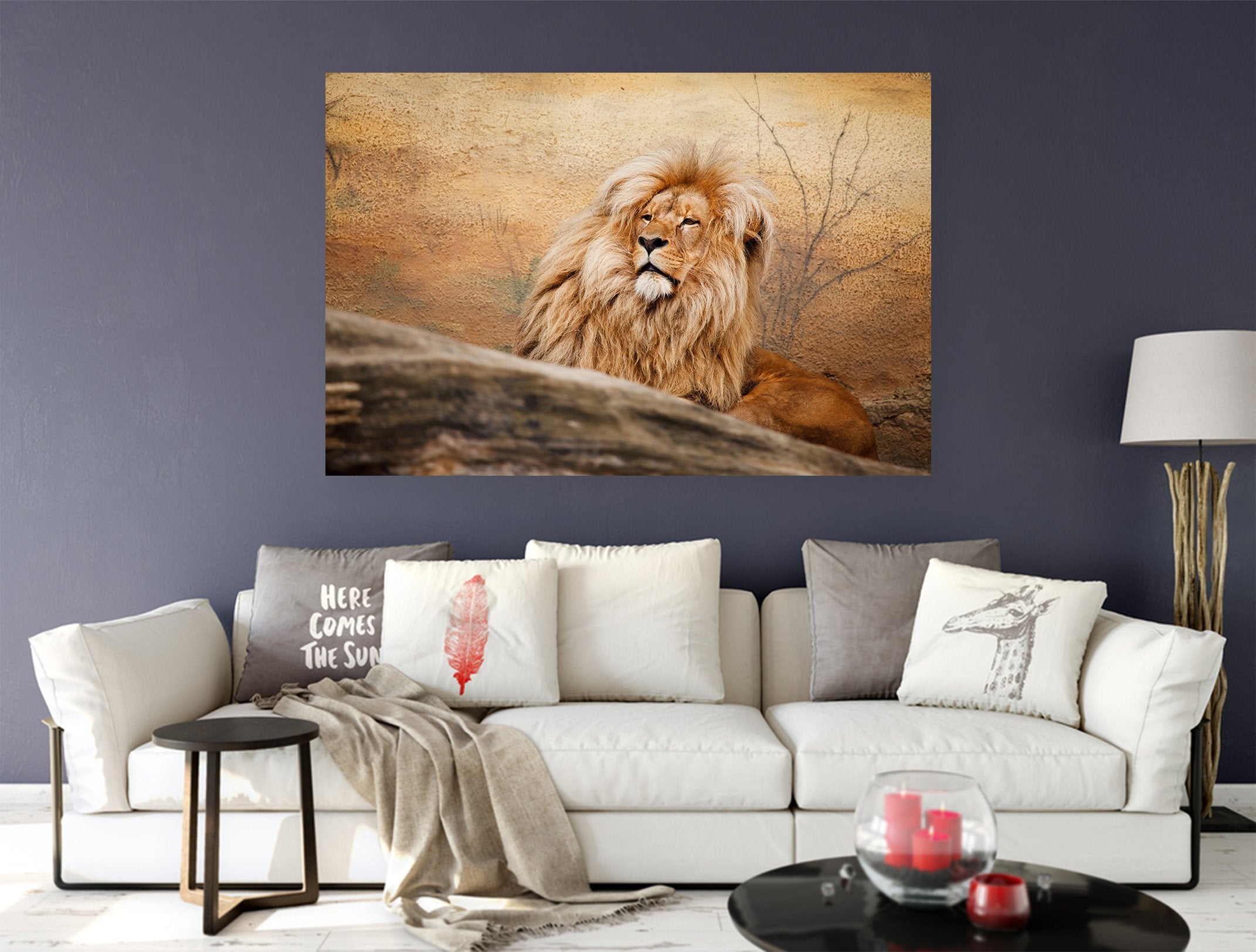 3D Grassland Lion 11 Animal Wall Stickers Wallpaper AJ Wallpaper 2
