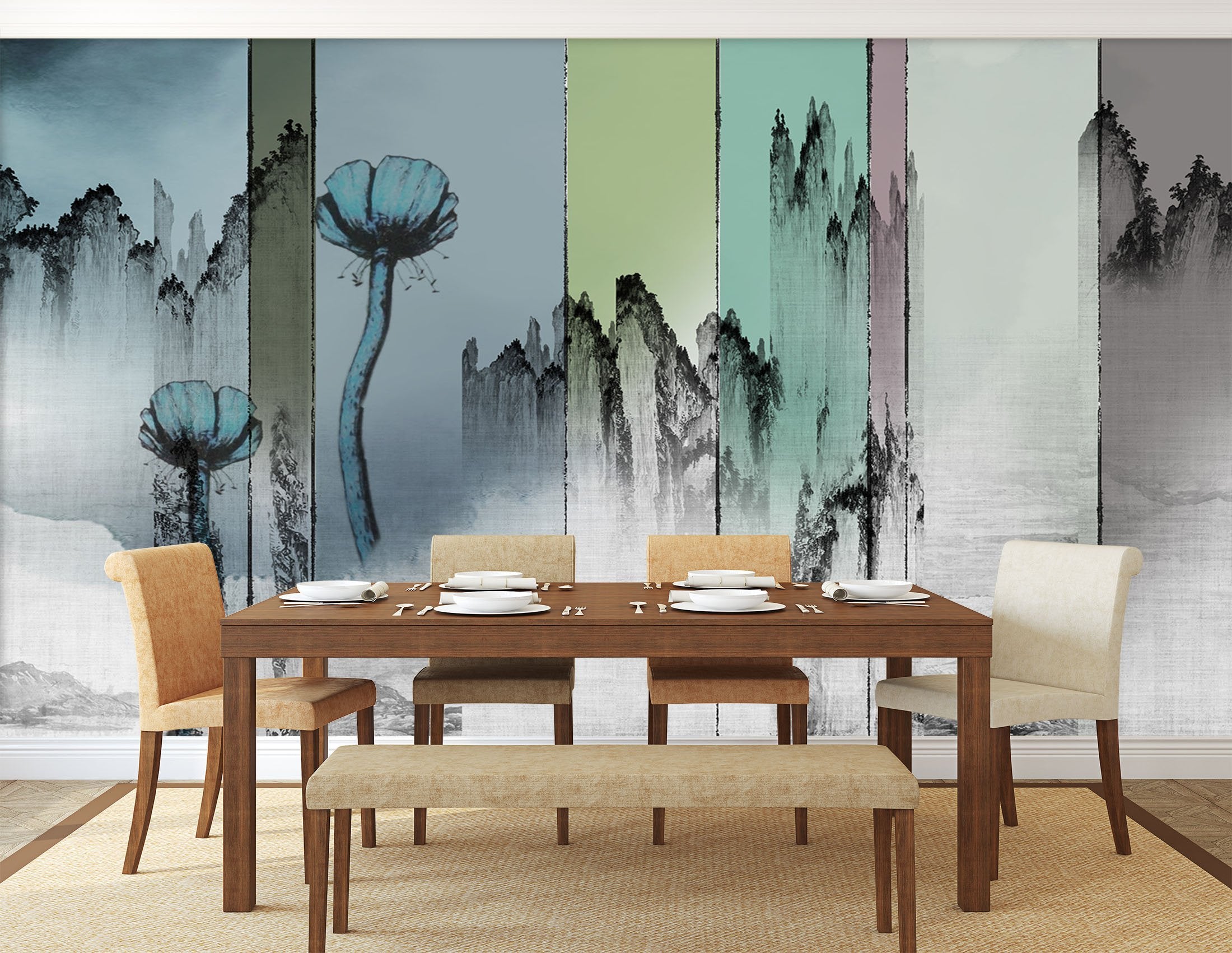 3D Ink Painting Lotus Seed 539 Wallpaper AJ Wallpaper 2