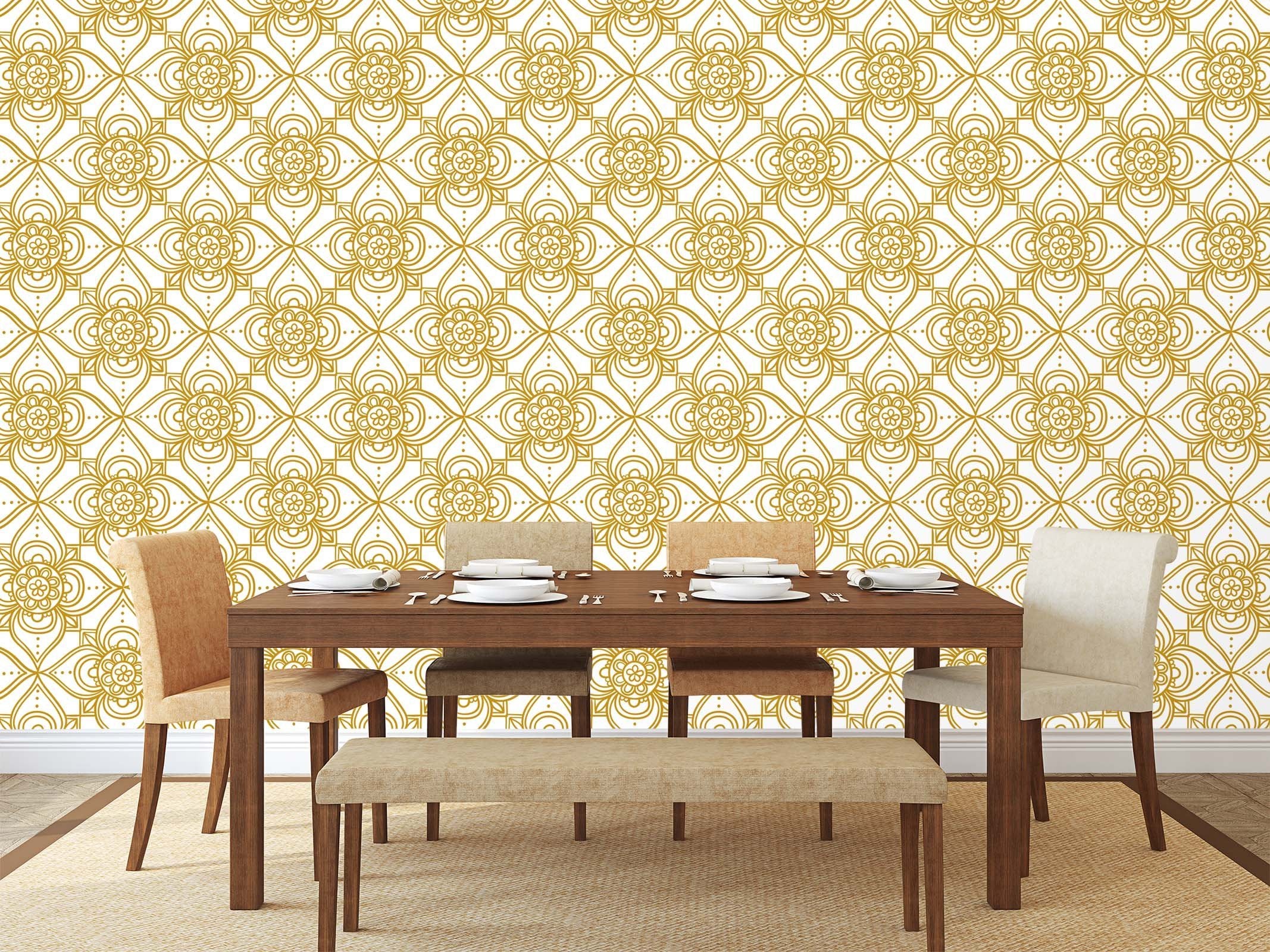 3D Golden Thread Flower 482 Wallpaper AJ Wallpaper